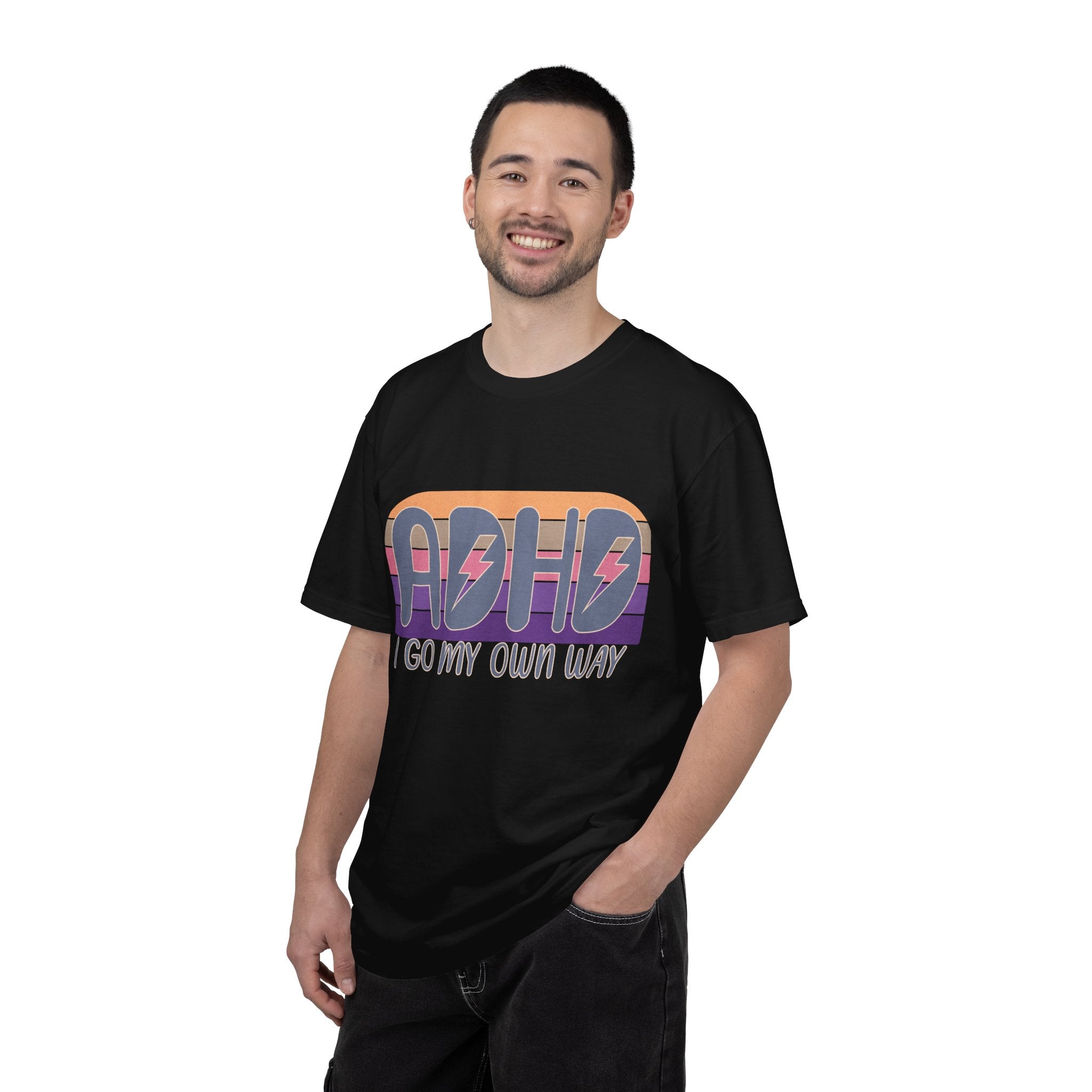 ADHD I Go My Own Way Tee — Retro Lightning Graphic T-Shirt