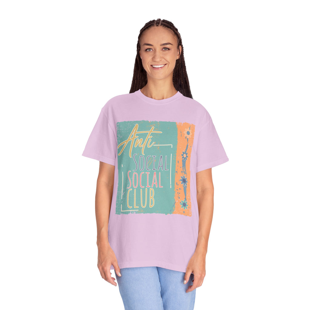 Textured “Anti Social Social Club” Retro Graphic T-Shirt