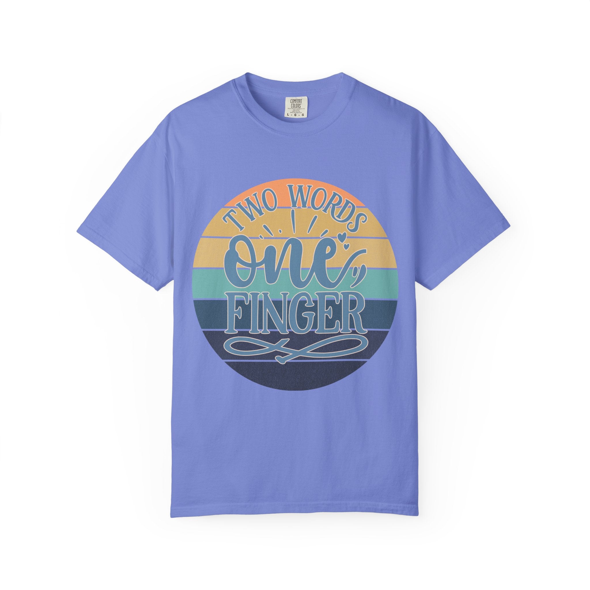 Retro 'Two Words One Finger' Graphic T-Shirt