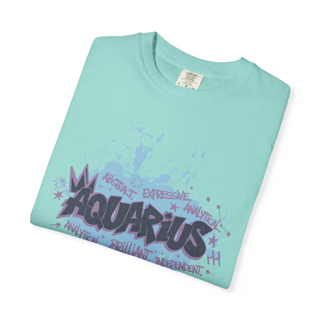 Aquarius Zodiac Textured T-Shirt — Water-Bearer Horoscope Tee