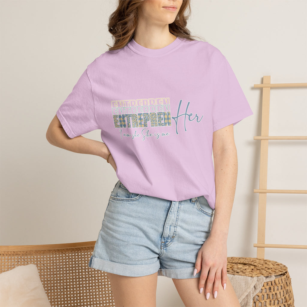 EntreprenHer Leopard Print Script Tee — "I run this, She runs you" Inspirational Graphic Tee