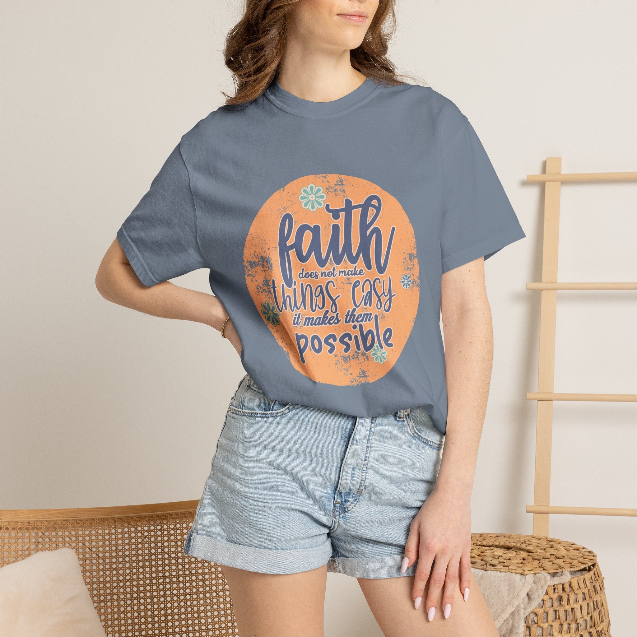 Faith Makes Things Possible T-shirt | Textured Inspirational Typography