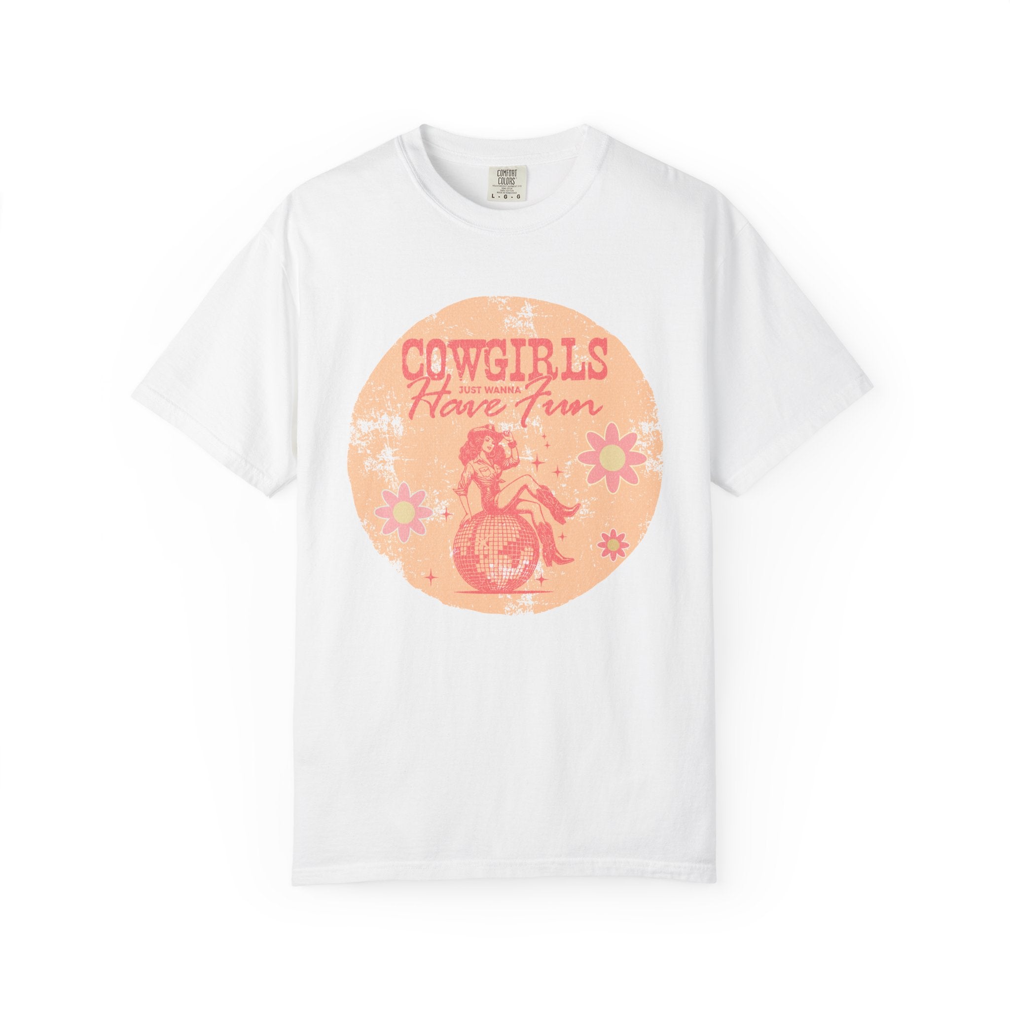 Cowgirls Just Wanna Have Fun Textured Retro Graphic T-Shirt