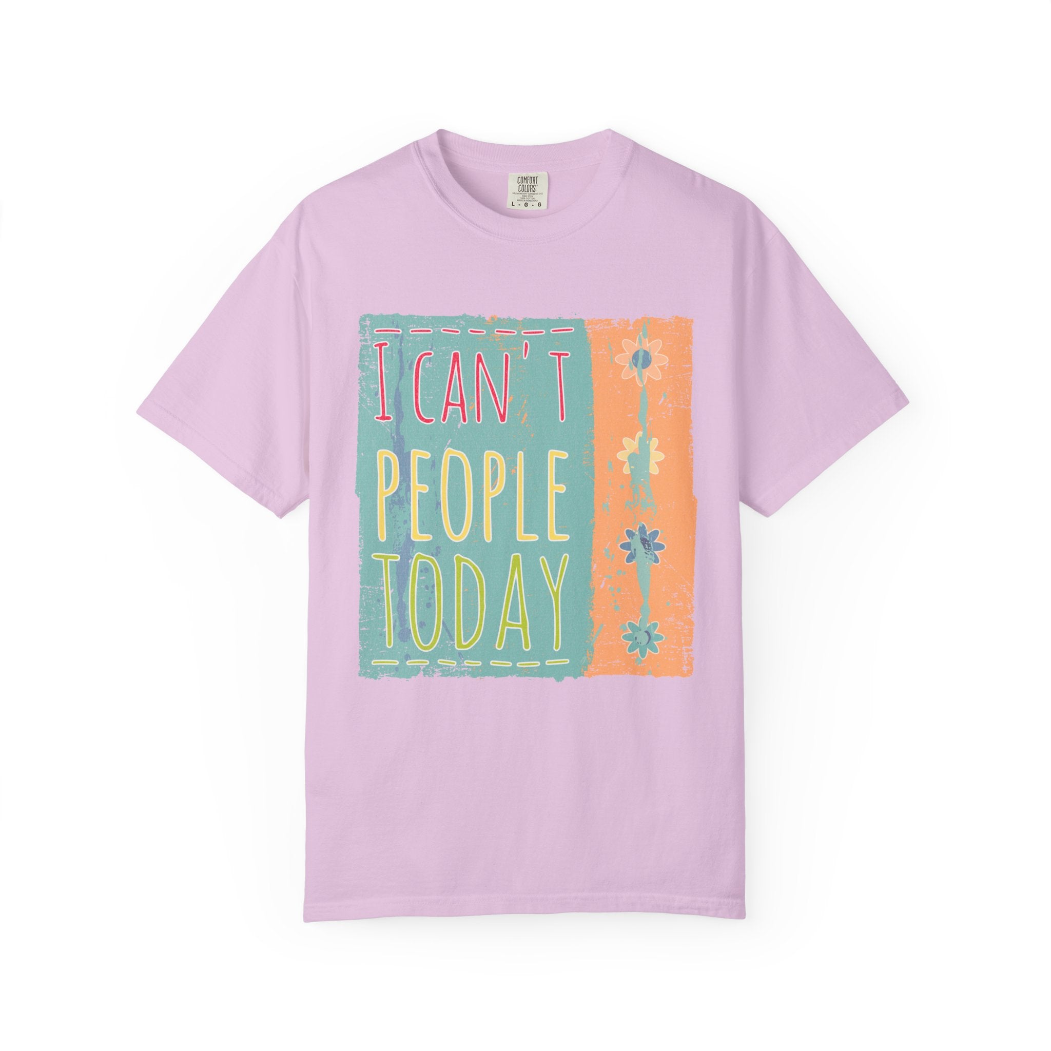 Textured I Can't People Today T-Shirt — Funny Introvert Graphic Tee