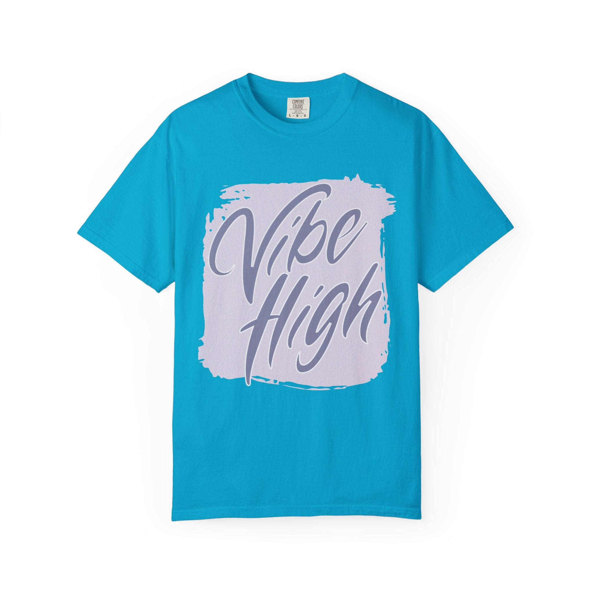 Vibe High Textured T-Shirt — Retro Brush Script Graphic Tee