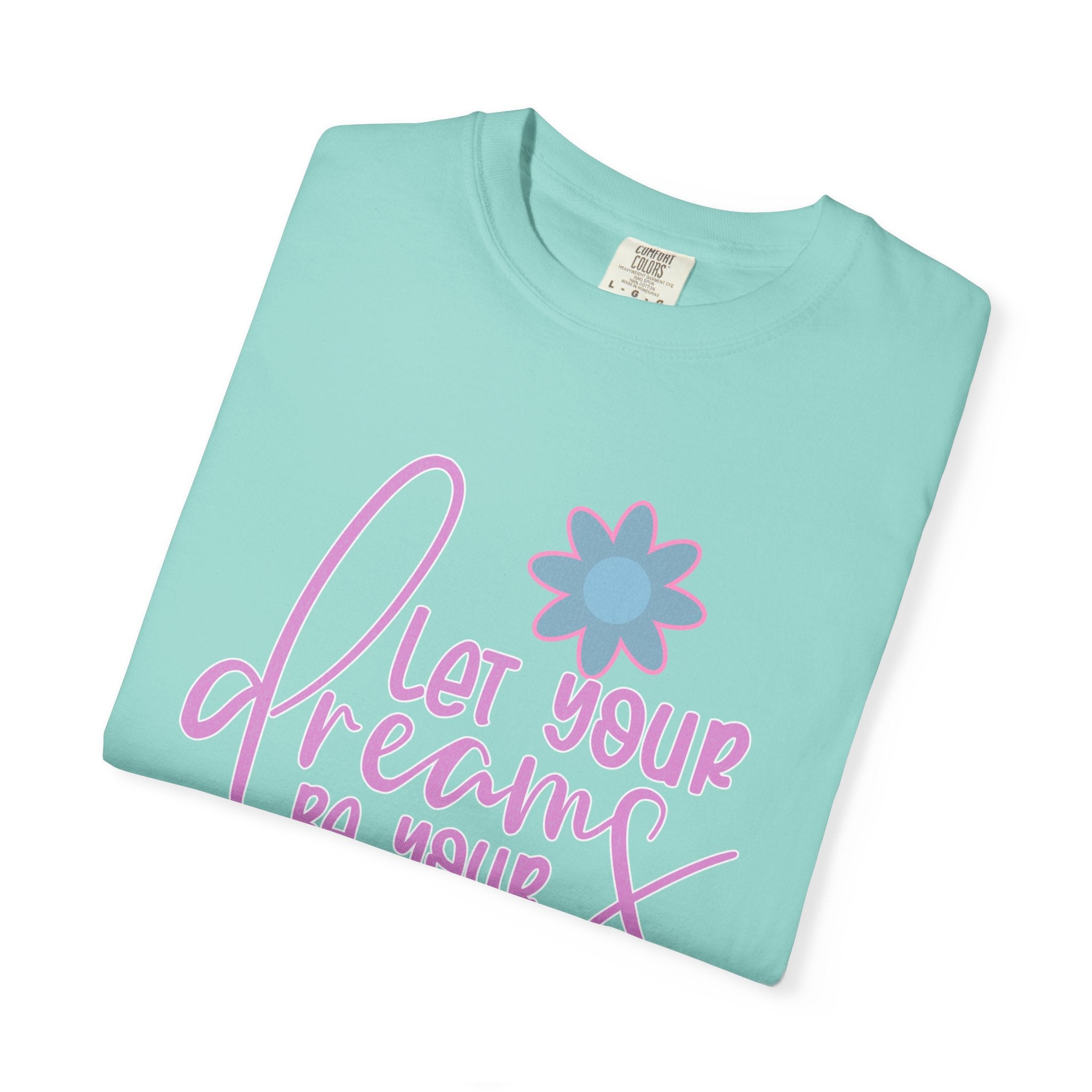 Textured Inspirational Floral Tee — "Let Your Dreams Be Your Wings"