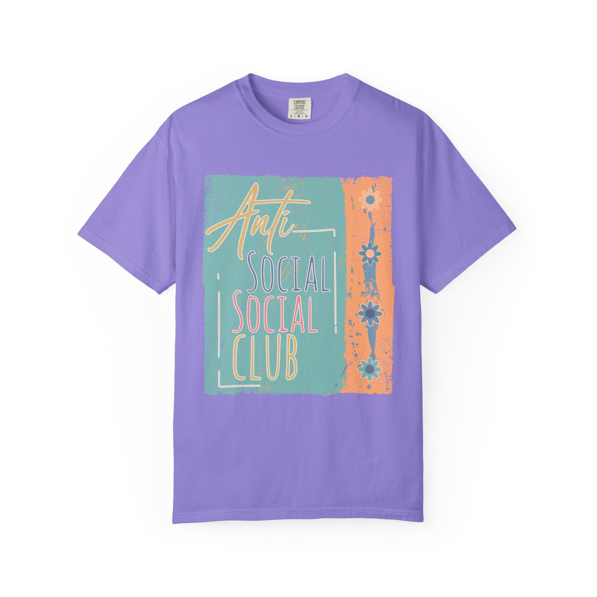 Textured “Anti Social Social Club” Retro Graphic T-Shirt