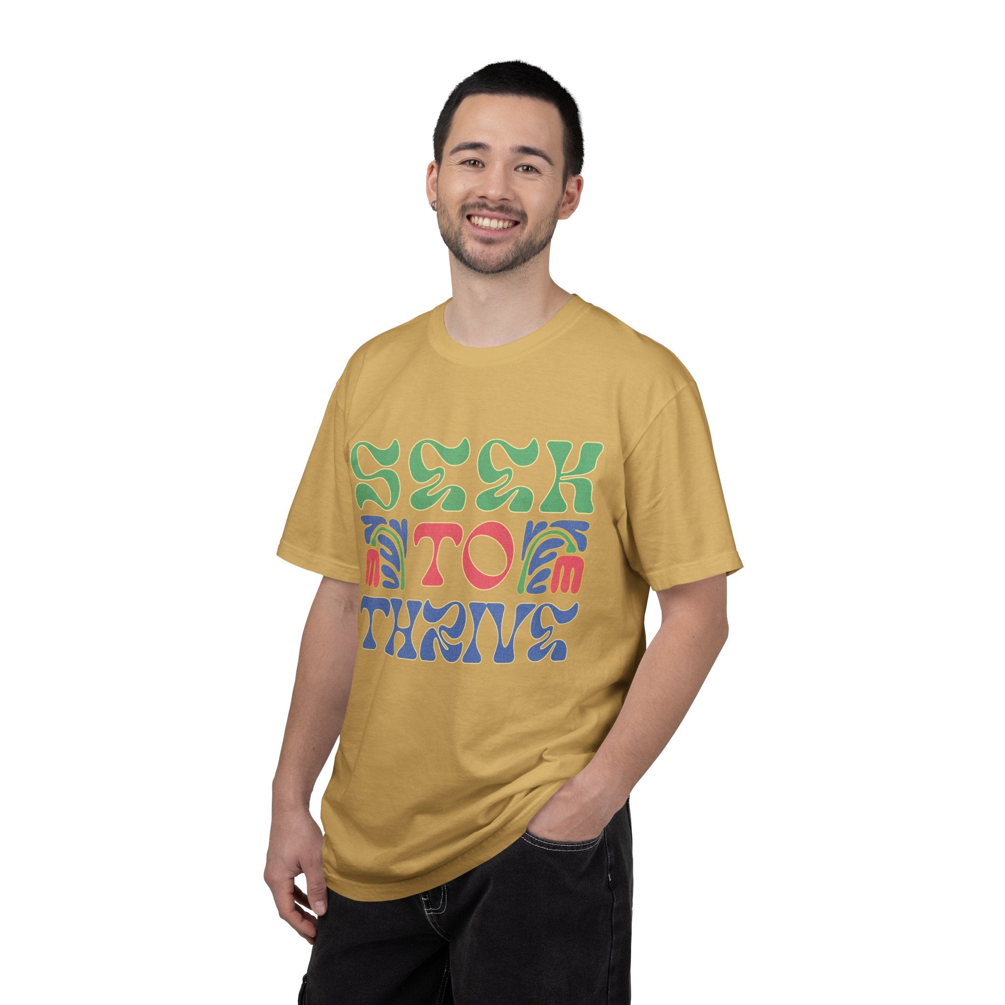 Seek to Thrive T-shirt | Textured Retro Psychedelic Lettering