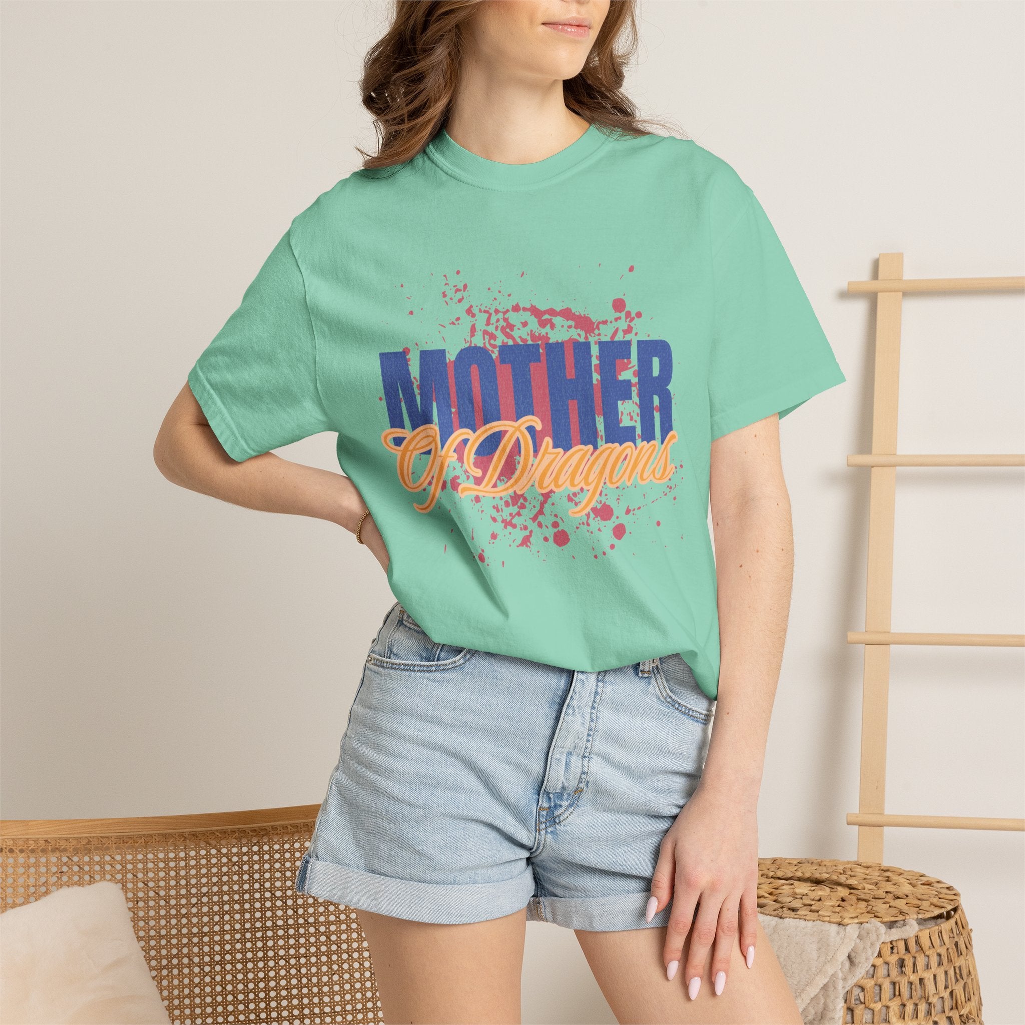 Mother of Dragons Textured T-Shirt — Bold Fantasy Tribute Tee