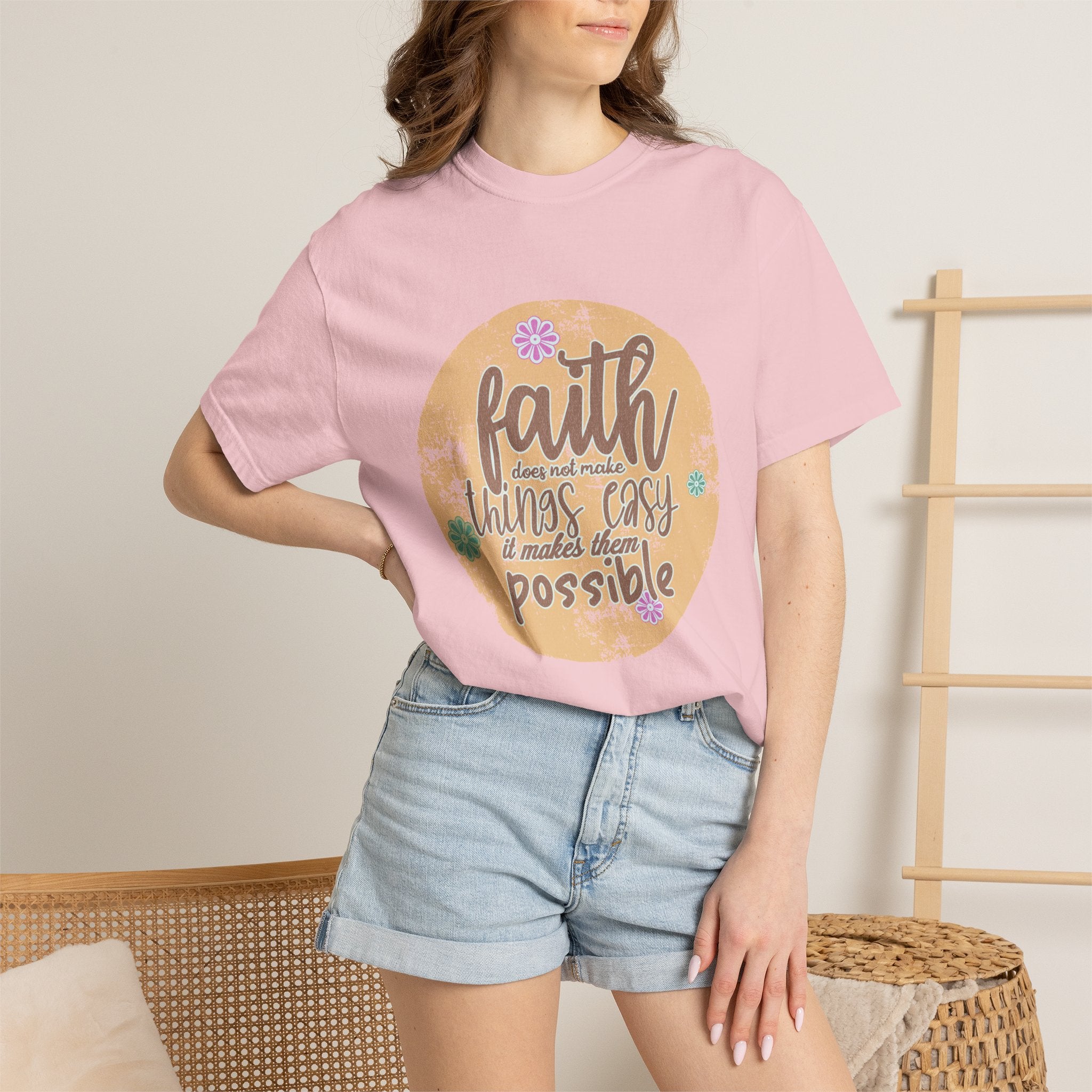 Faith Makes Things Possible T-shirt | Textured Inspirational Typography