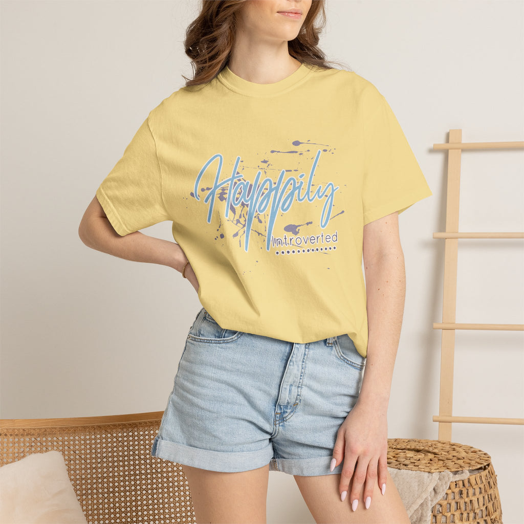 Introverted Aesthetic Textured T-Shirt — 'Anti-Social' Minimal Script Graphic