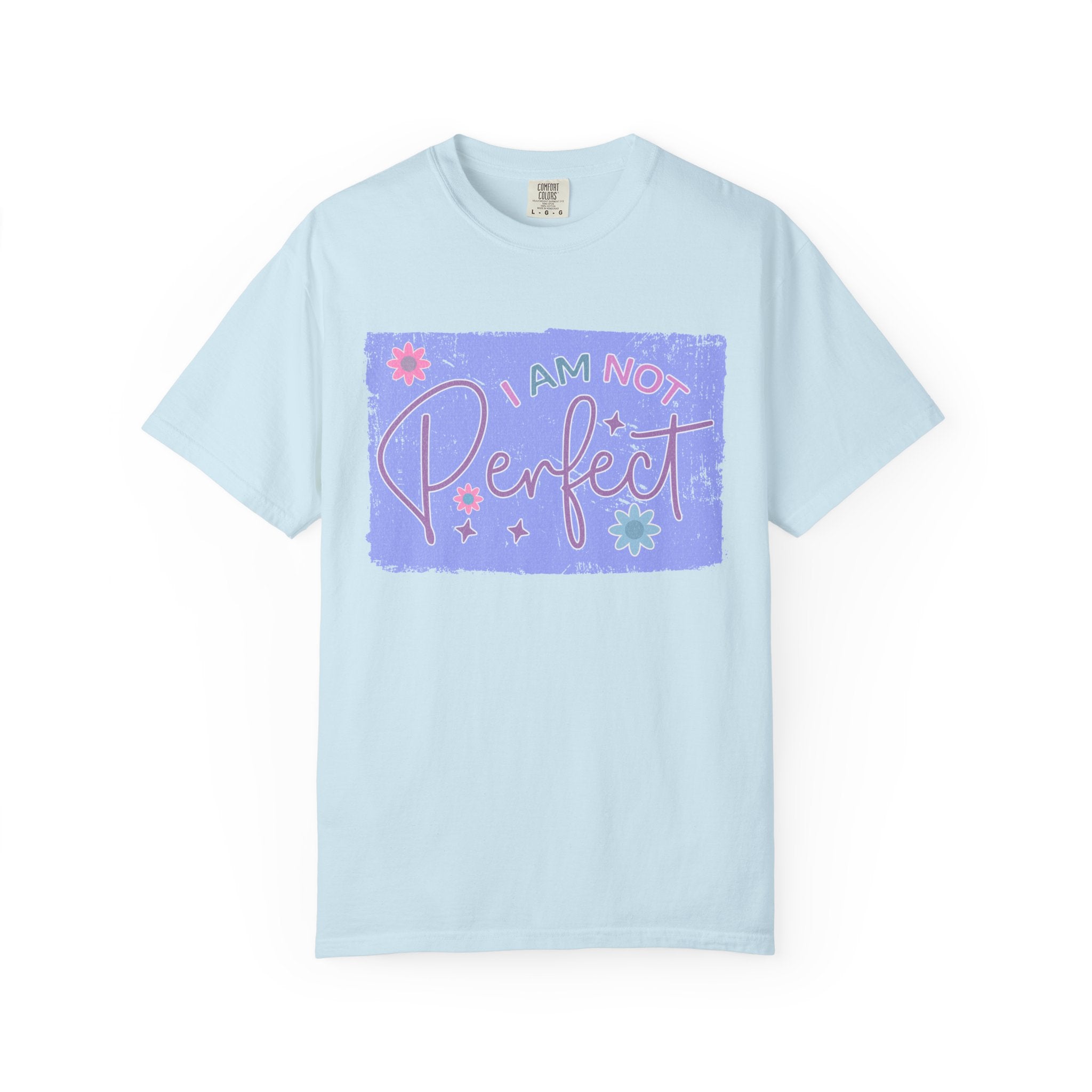 I Am Not Perfect Floral Textured T-Shirt