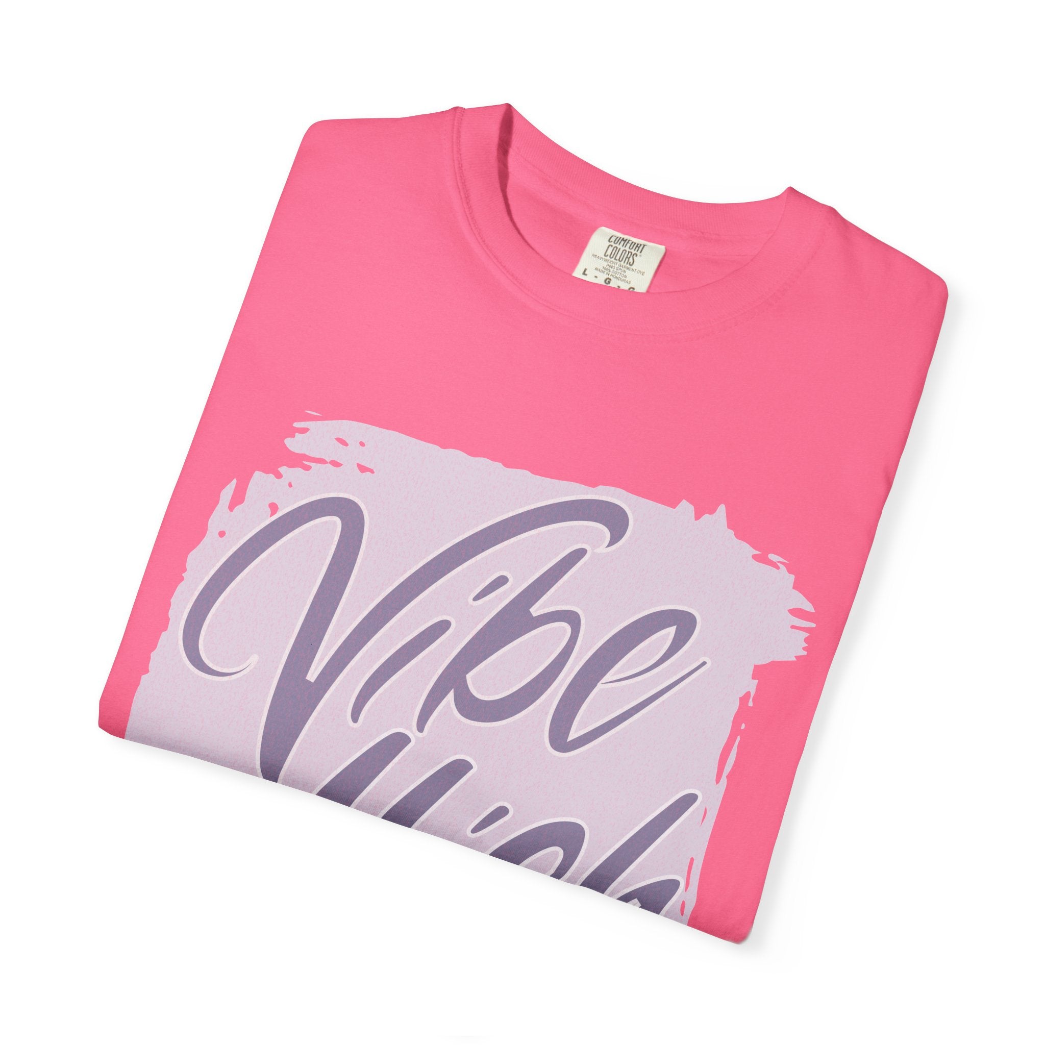Vibe High Textured T-Shirt — Retro Brush Script Graphic Tee