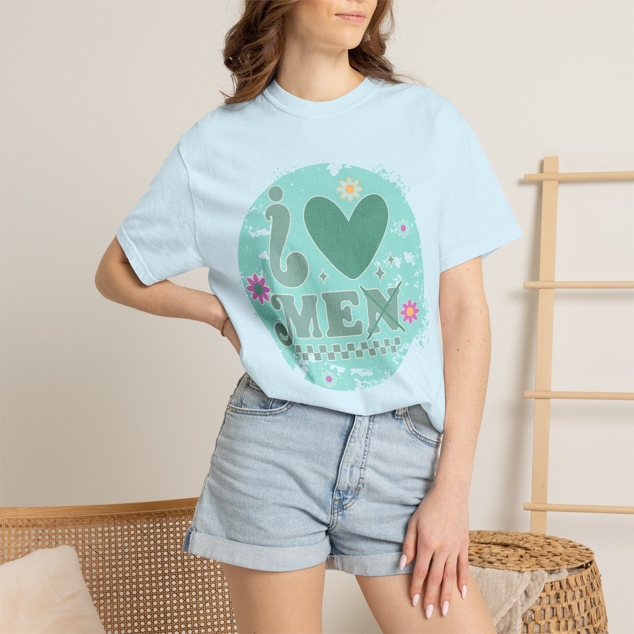 Funny Retro Self Love Textured Tee — Retro Floral Love Tee