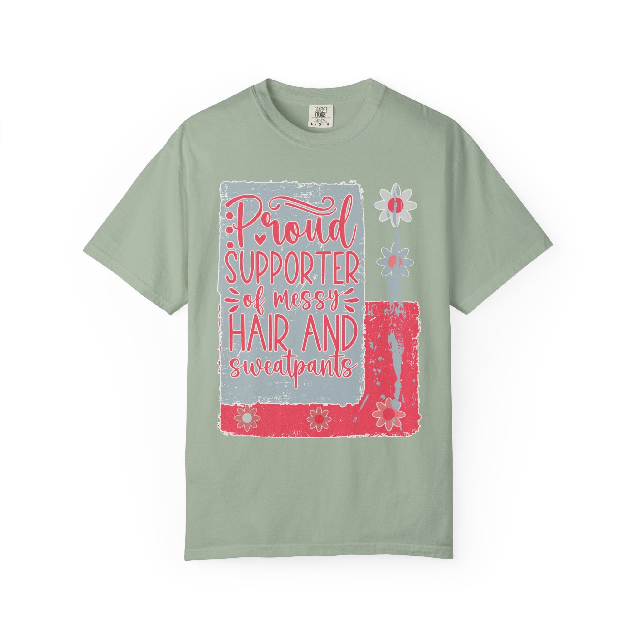 Supporter of Messy Hair & Sweatpants Textured T-Shirt