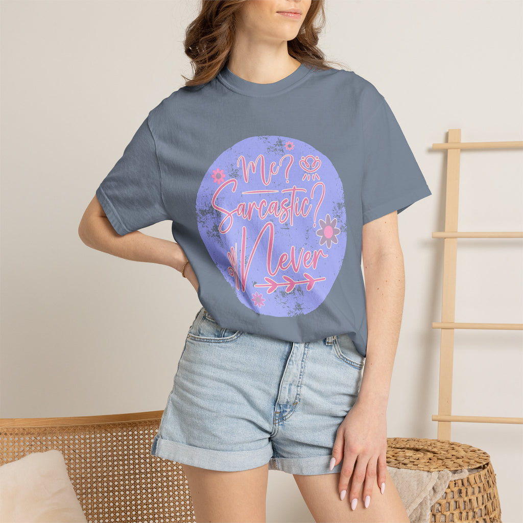 Me Sarcastic Textured Floral T‑Shirt — Retro Pastel Circle Graphic Tee