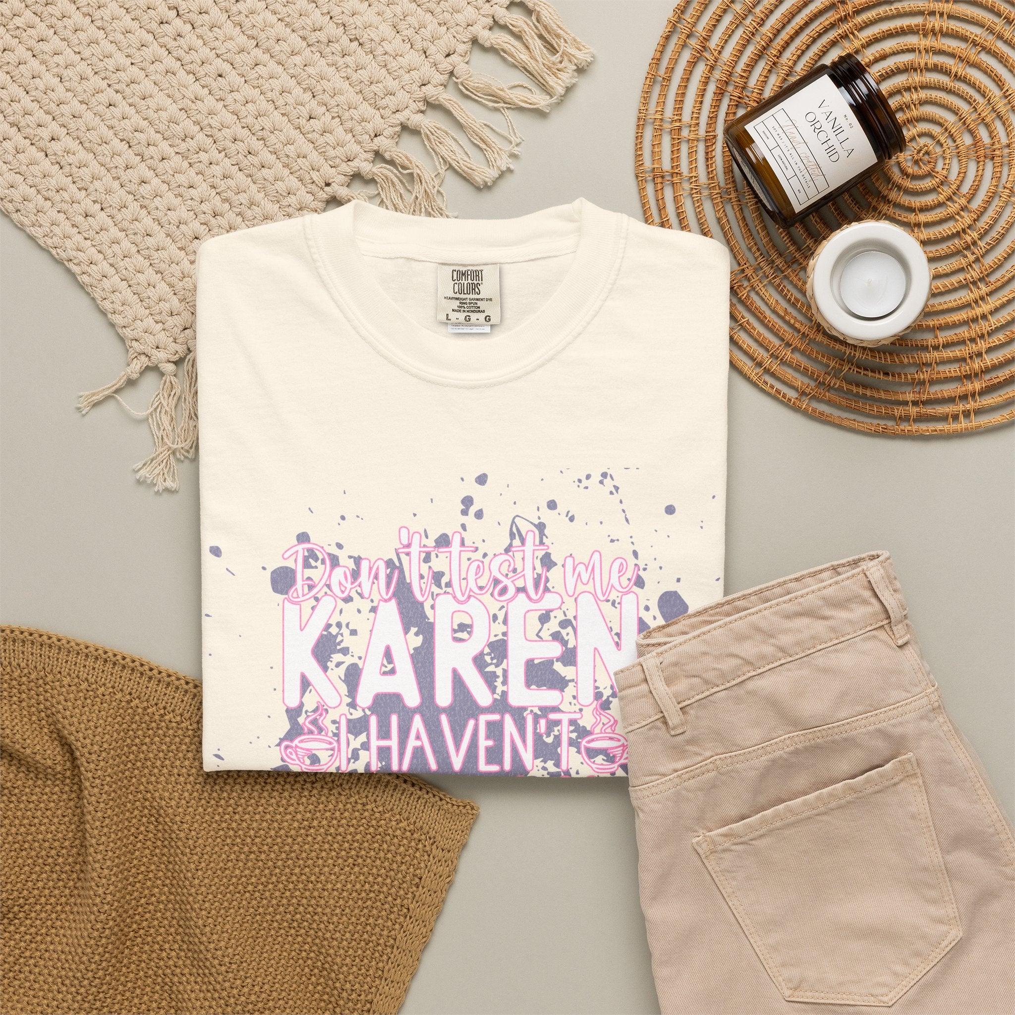 Textured Retro Karen Coffee Graphic Tee