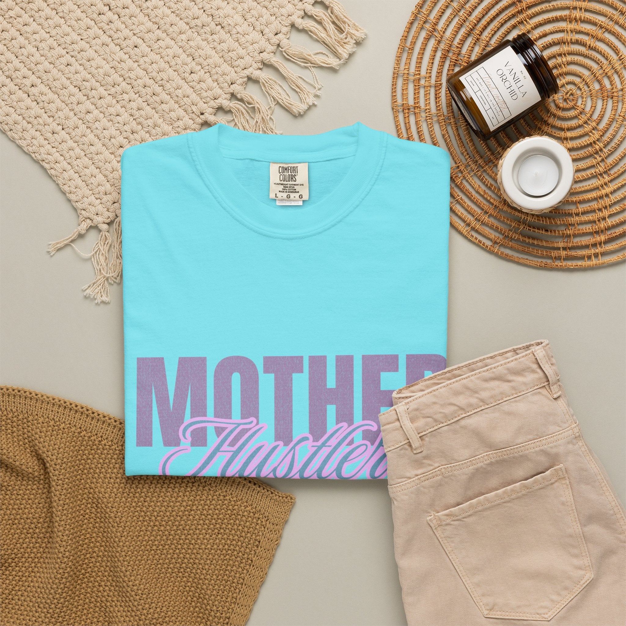 Retro Mother Hustler Vintage Tee Textured Garment-Dyed T-shirt