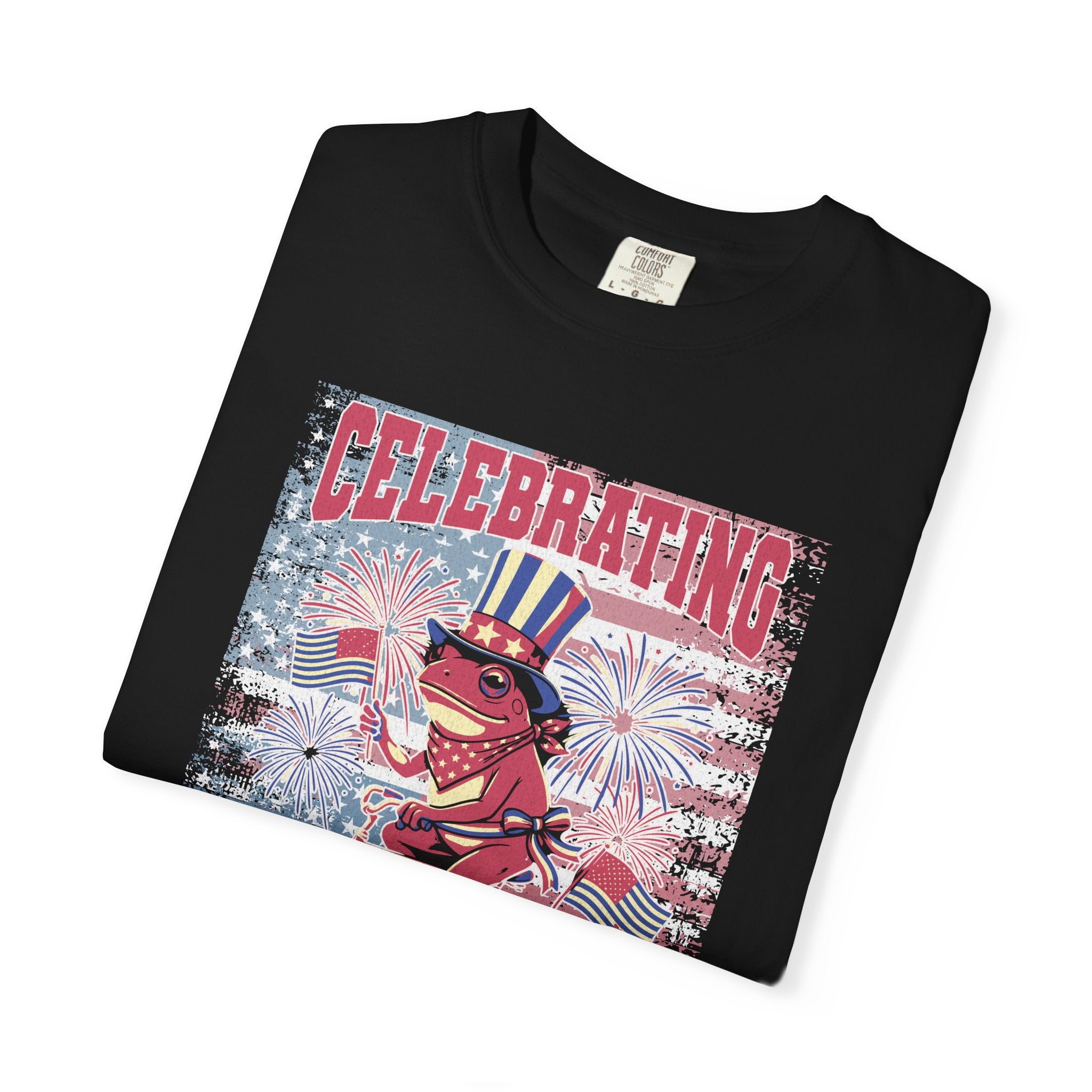 Textured Independence Day Dog on Bike T-Shirt — "Celebrating 250 Years of Independence" Patriotic Tee