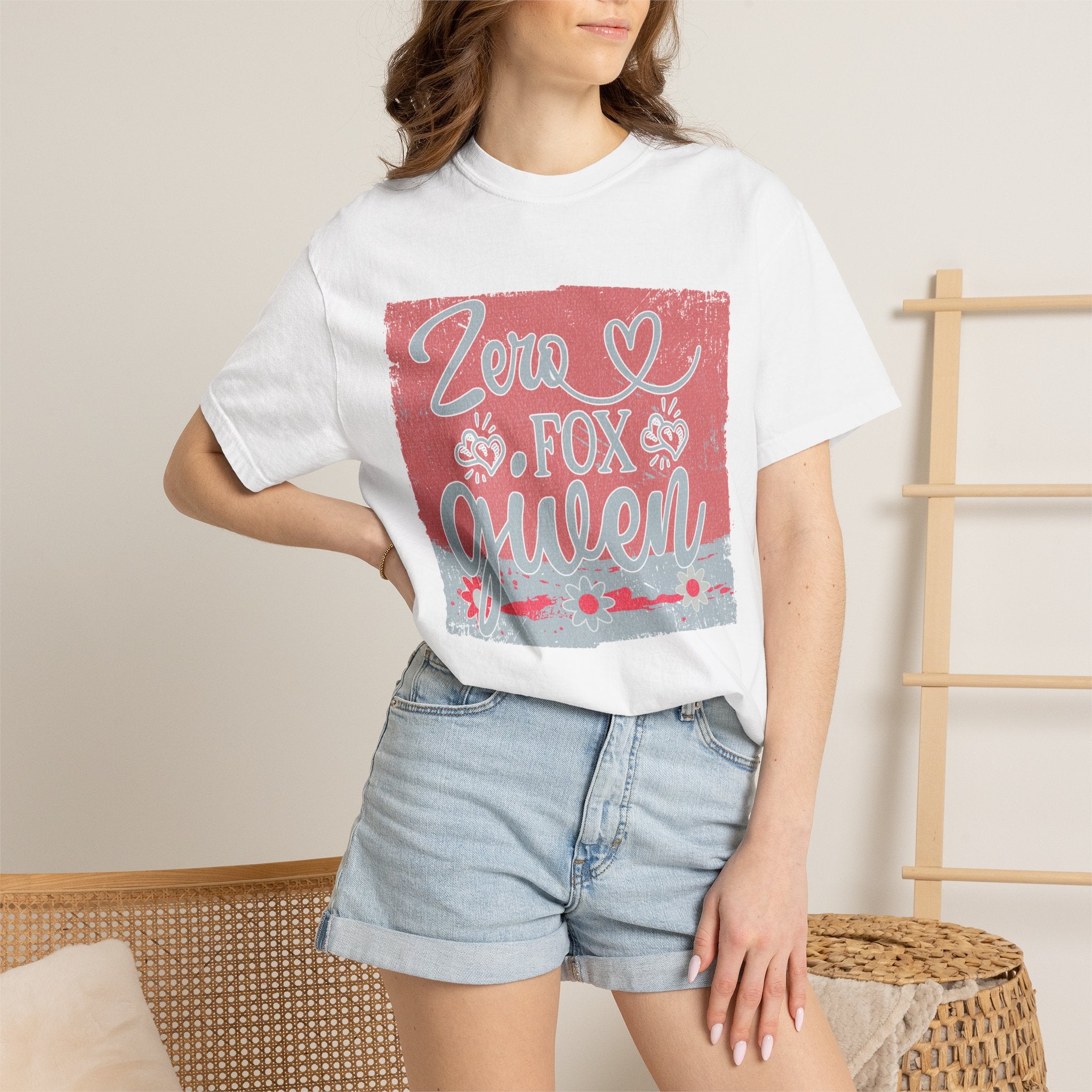 Textured Zero Fox Given T‑Shirt — Funny Retro Rose Graphic Tee