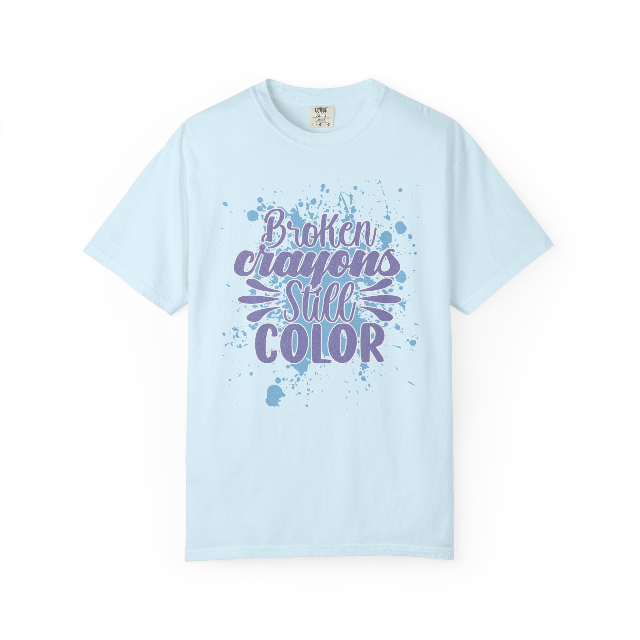 Broken Crayons Still Color  Textured T-Shirt — Inspirational Art Quote Tee