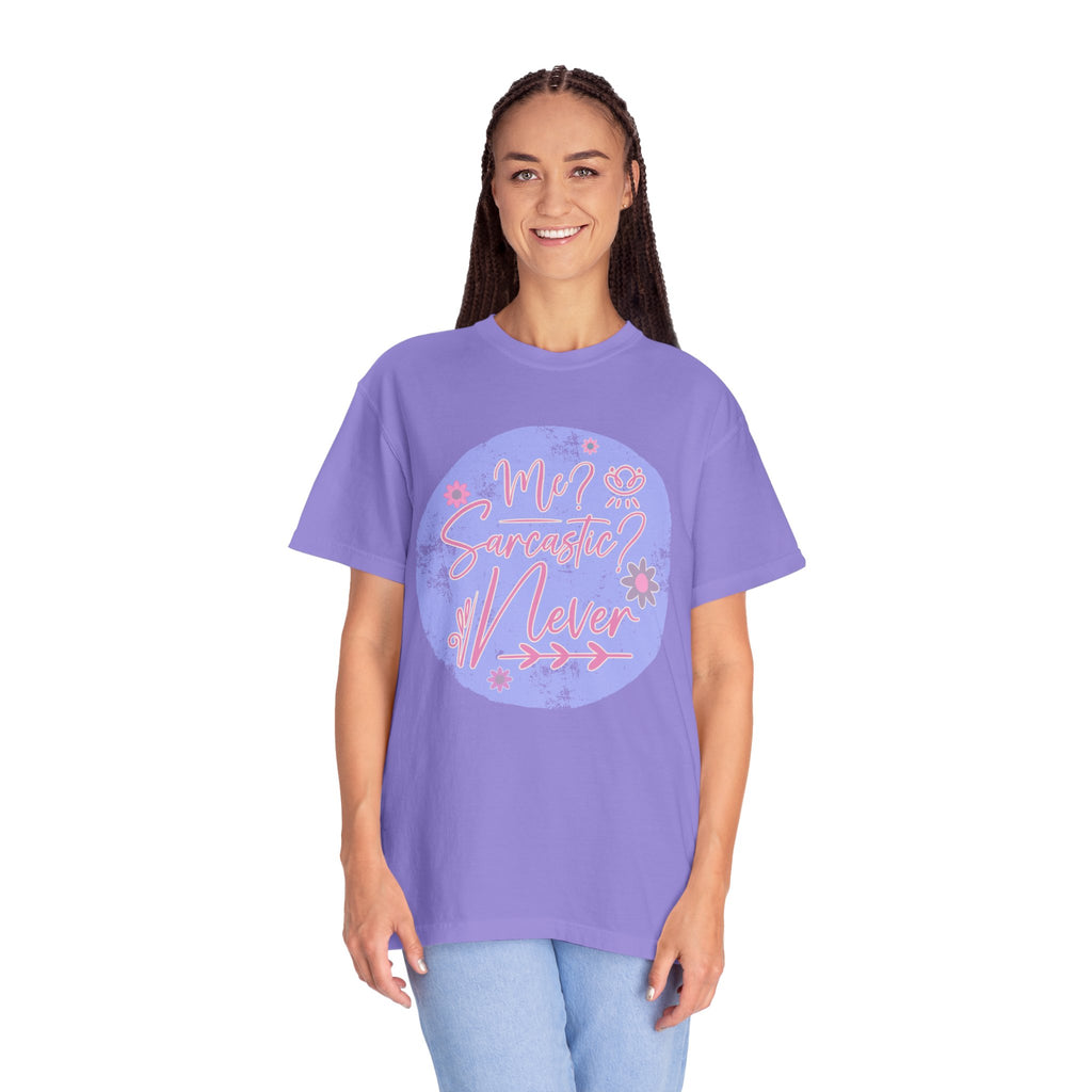 Me Sarcastic Textured Floral T‑Shirt — Retro Pastel Circle Graphic Tee