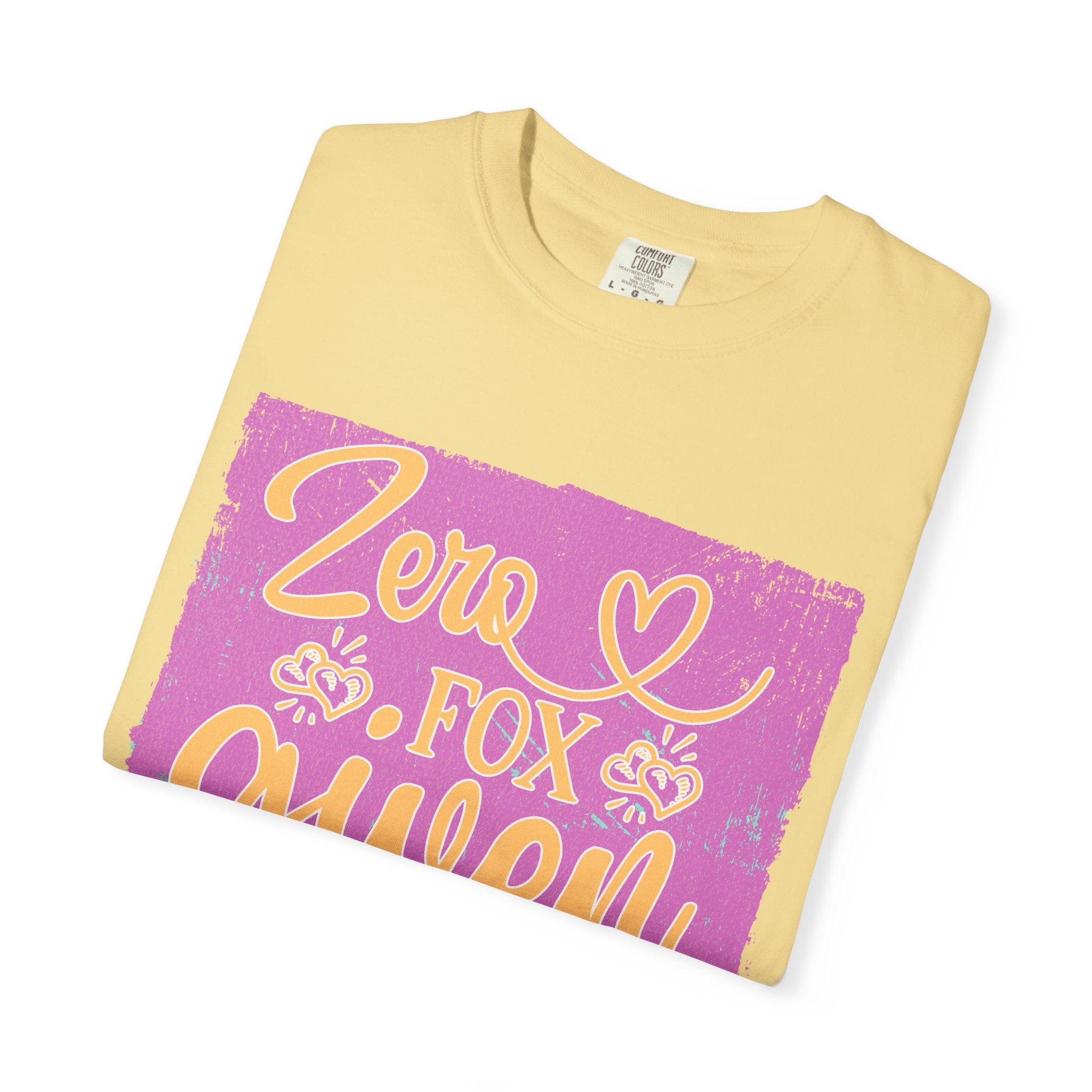 Textured T-Shirt — "Zero Fox Given" Retro Floral Graphic Tee