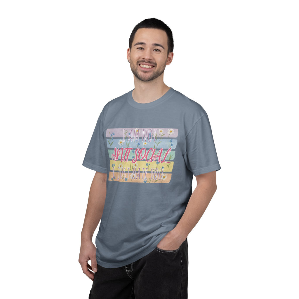 Anti Social Floral Striped Textured T-Shirt