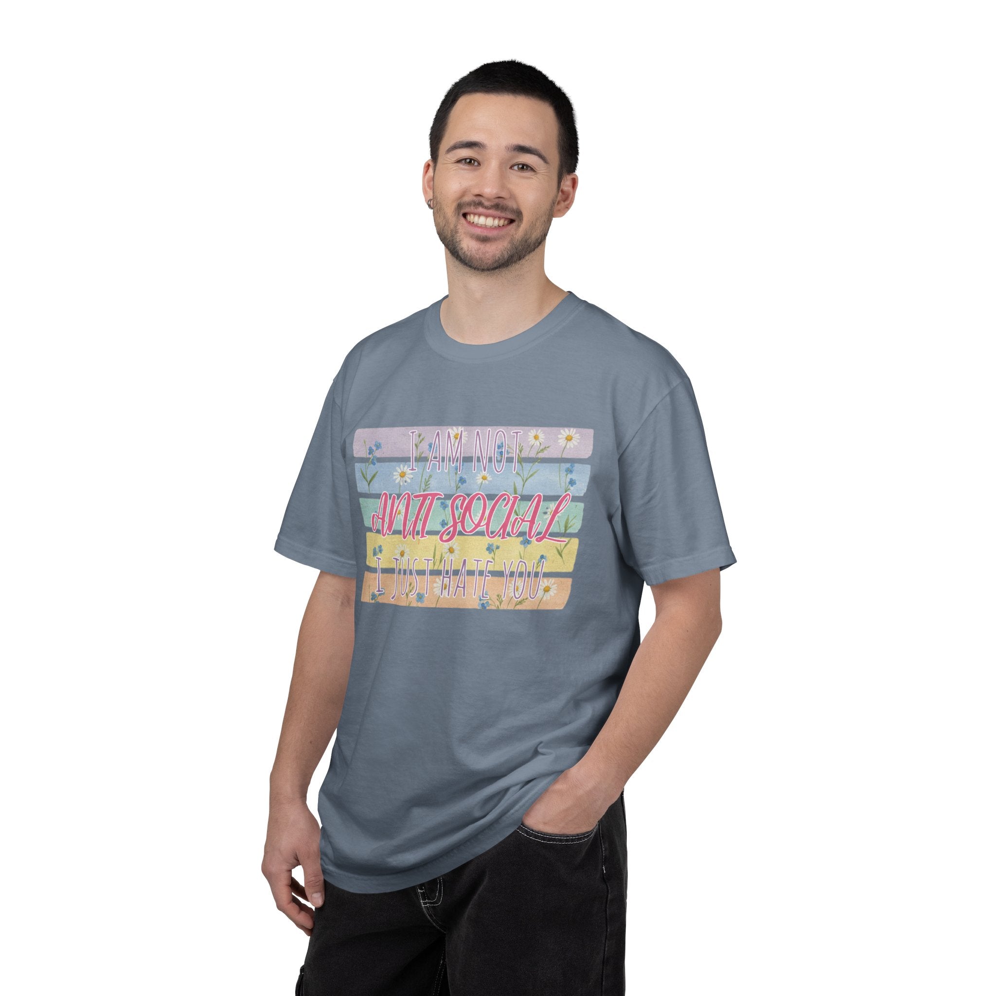 Anti Social Floral Striped Textured T-Shirt
