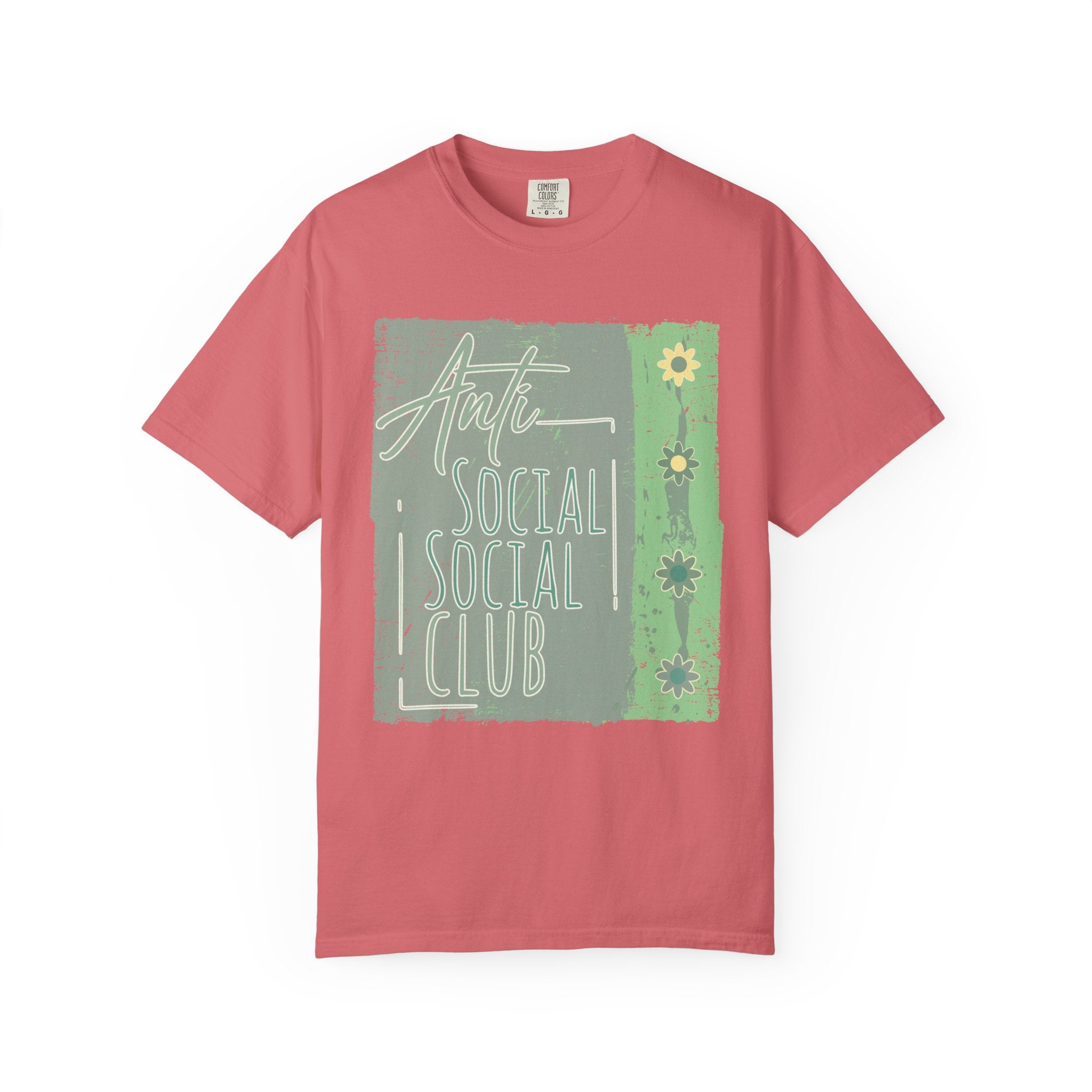 Textured Anti Social Social Club Floral Graphic T-Shirt