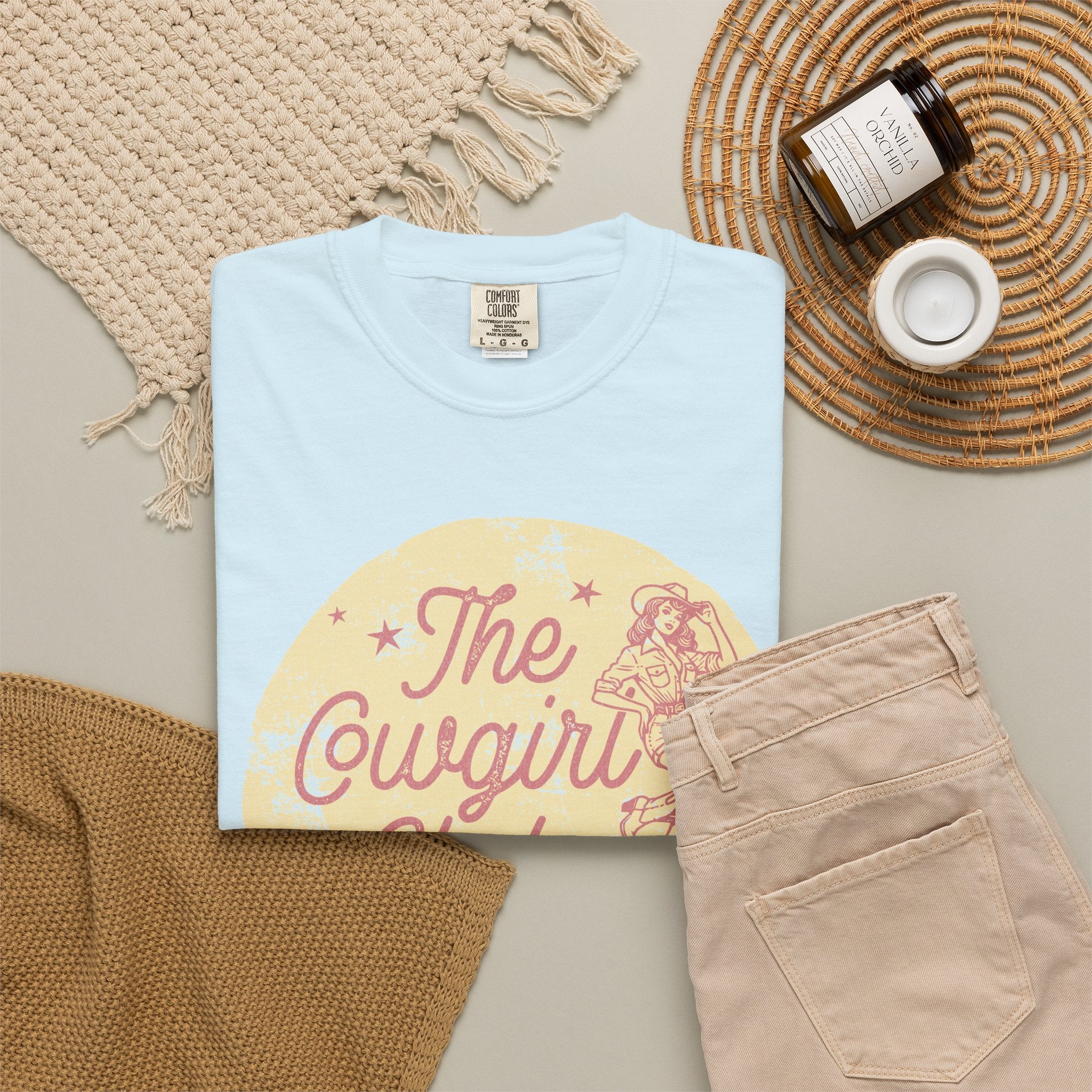 The Cowgirl Club Graphic T-Shirt — Retro Western Textured Tee