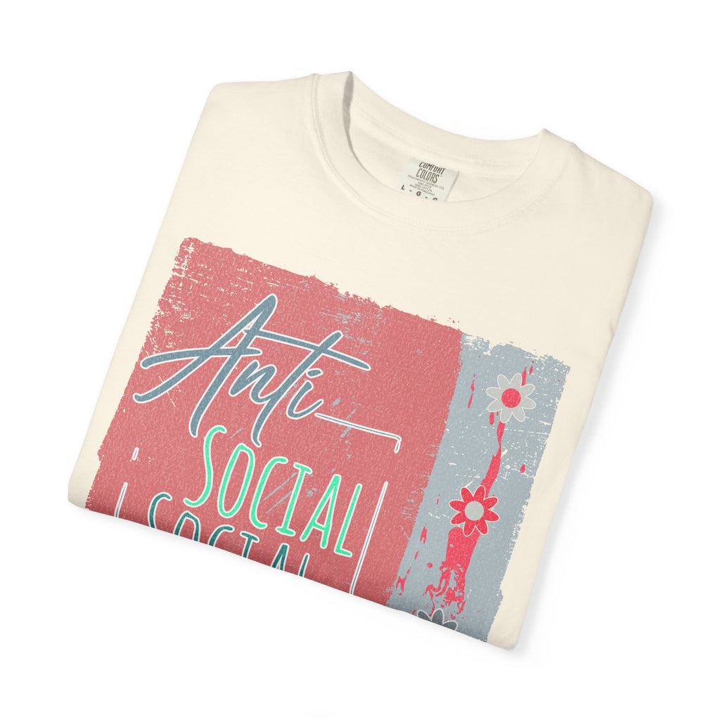 Textured Anti Social Social Club Graphic T-Shirt — Vintage Retro Block Print Tee