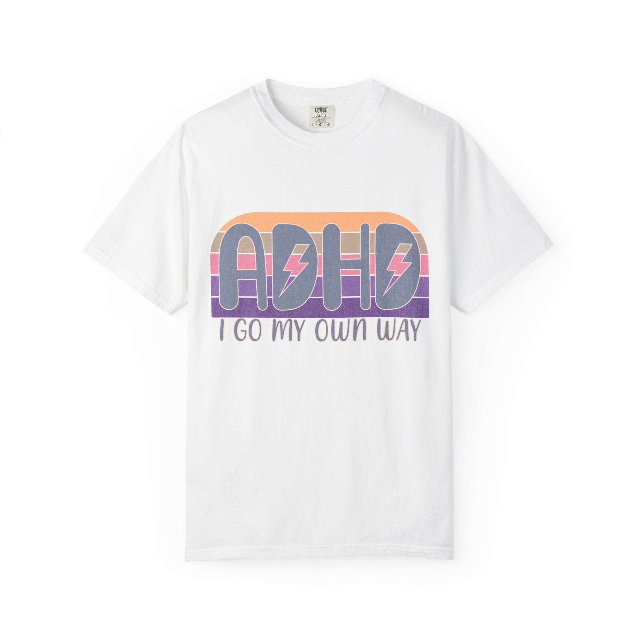 ADHD I Go My Own Way Tee — Retro Lightning Graphic T-Shirt