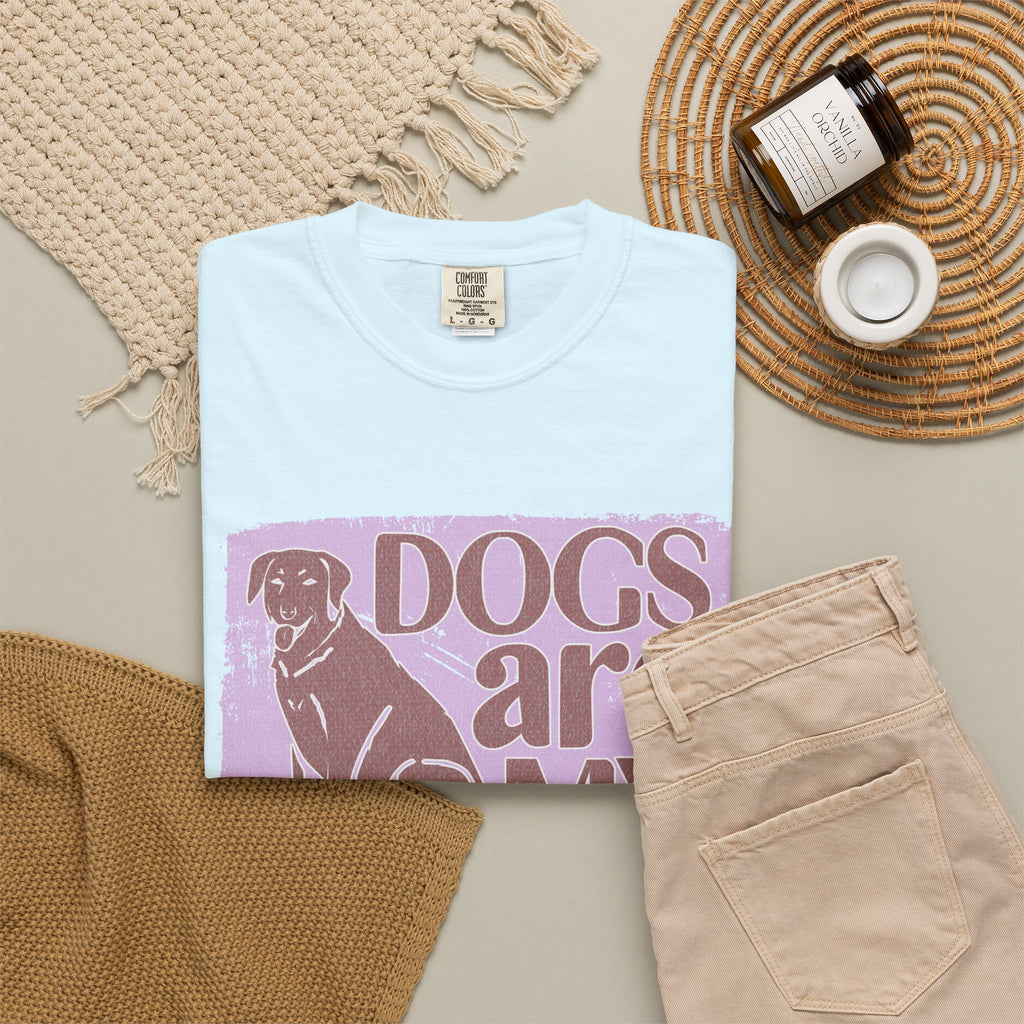Textured Dogs Are My Favorite People T-Shirt – Retro Paw Print Dog Lover Tee