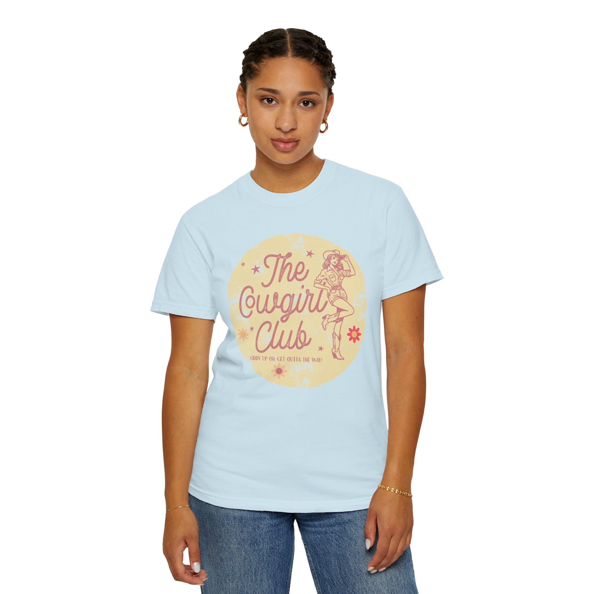 The Cowgirl Club Graphic T-Shirt — Retro Western Textured Tee