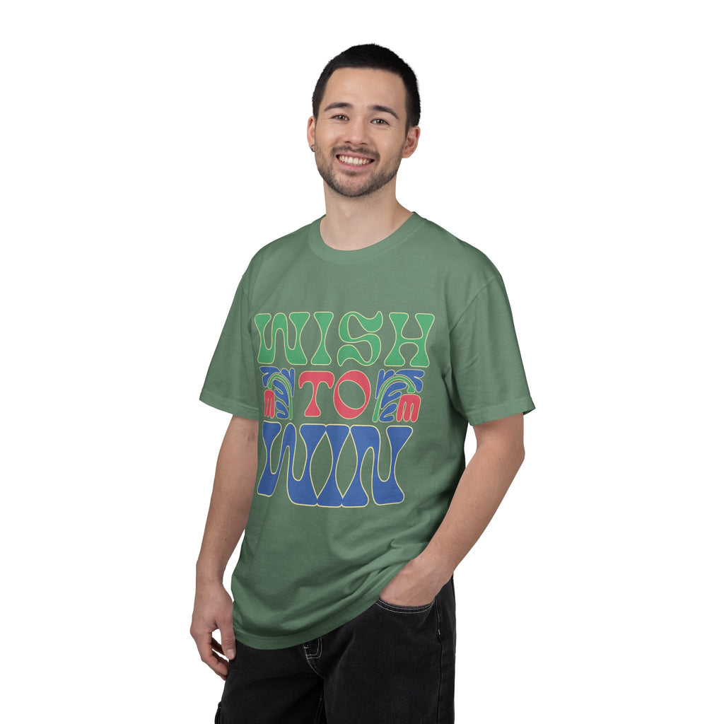 Wish to Win T-shirt |Textured Retro Psychedelic Lettering