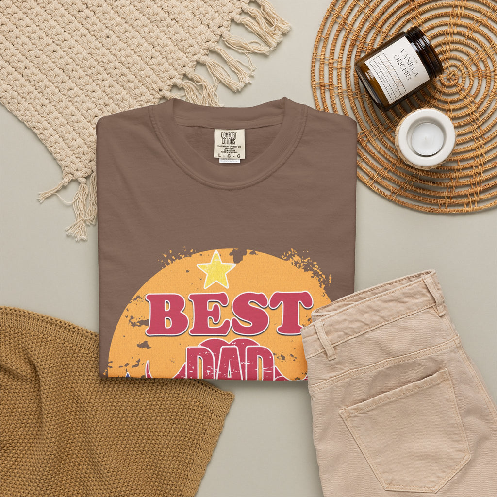 Textured Best Dad Ever T-Shirt — Retro Stars Father’s Day Tee