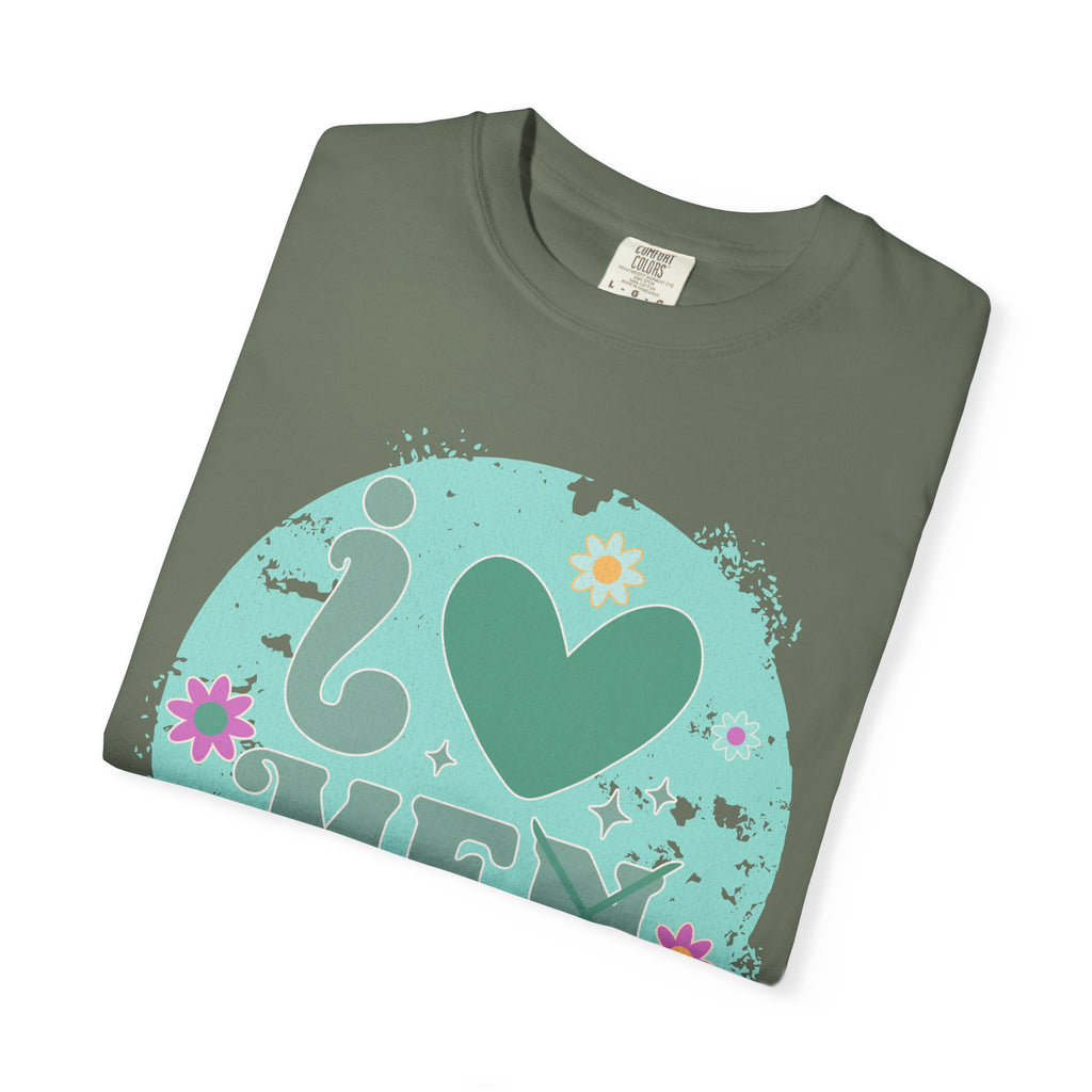 Funny Retro Self Love Textured Tee — Retro Floral Love Tee