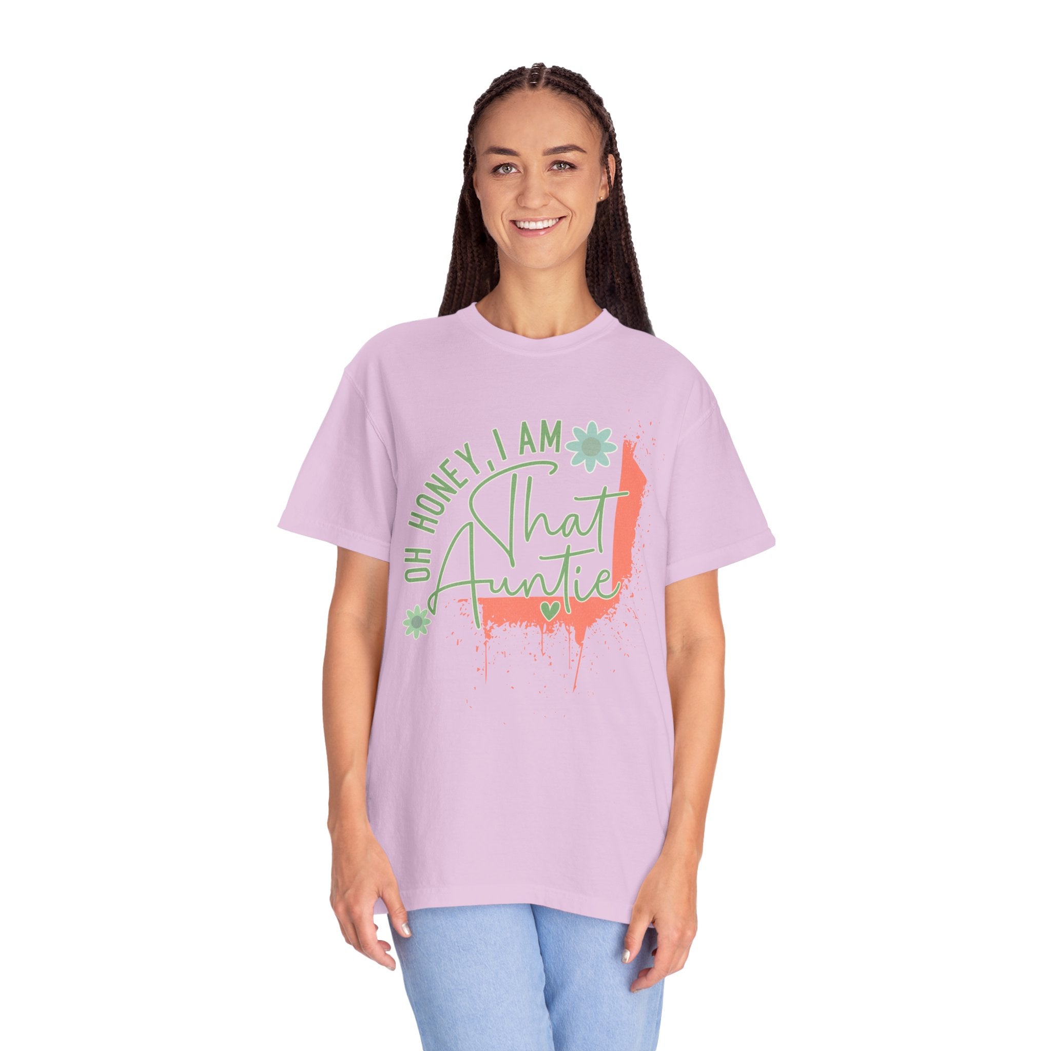 That Auntie Textured T-Shirt — "Oh Honey, I Am That Auntie" Graphic Tee