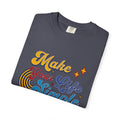 Make Your Life Simple T-Shirt |Textured Retro Script, Vintage Rainbow Stars