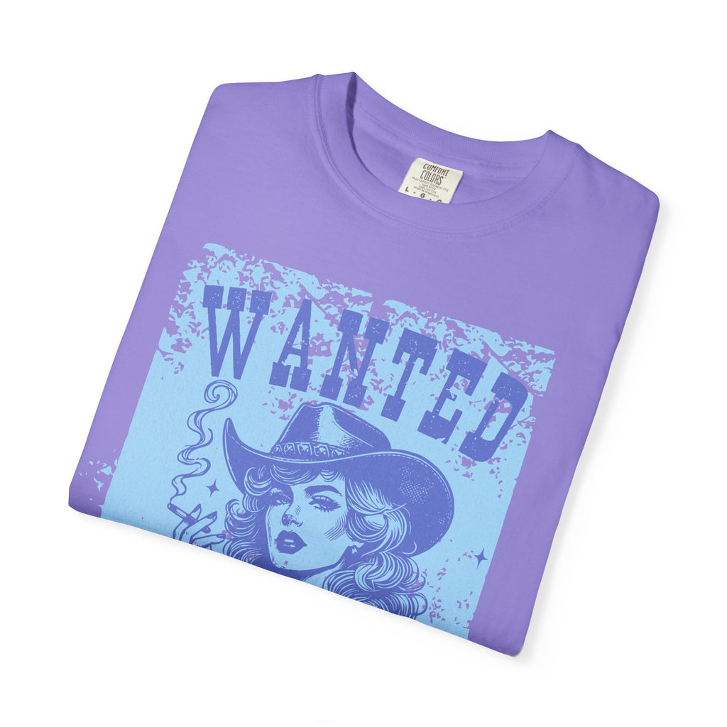 Wanted and Wild Cowboy Cowgirl  Textured T-Shirt