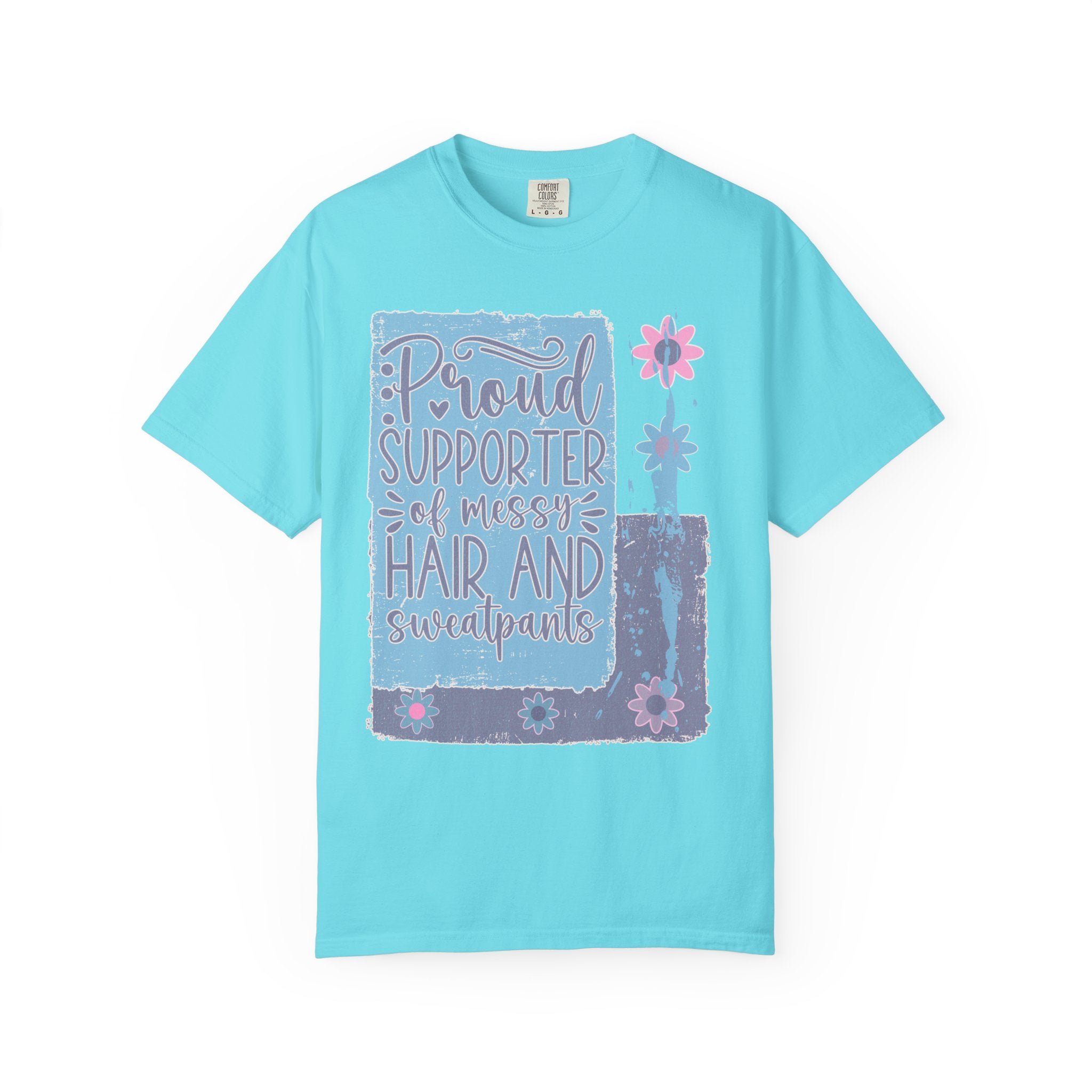 Supporter of Messy Hair & Sweatpants Textured T-Shirt
