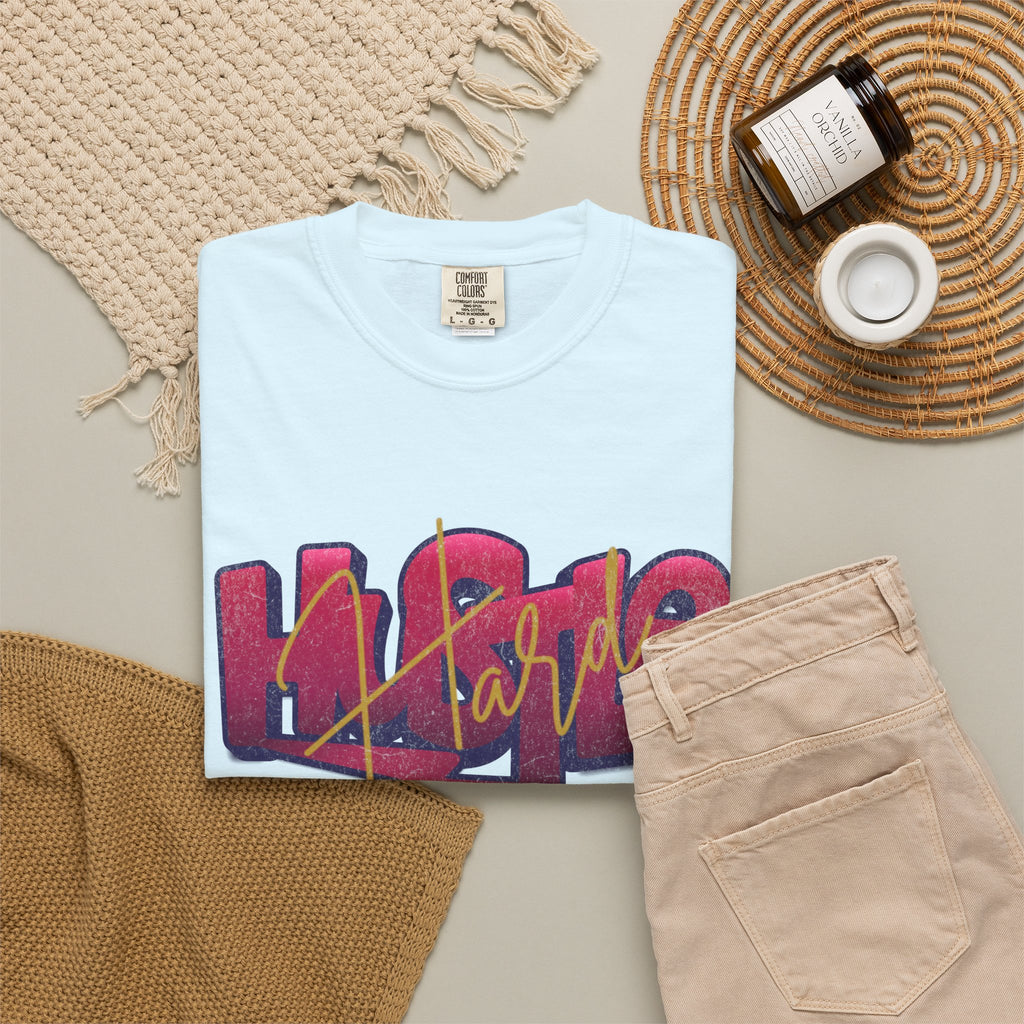Textured Street Art 'Hustle Hard' Graphic Tee — Vintage Graffiti Unisex T-Shirt