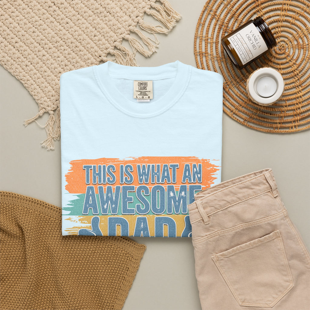 Textured Awesome Dad T-Shirt – "This Is What An Awesome Dad Looks Like" Fathers Day Tee