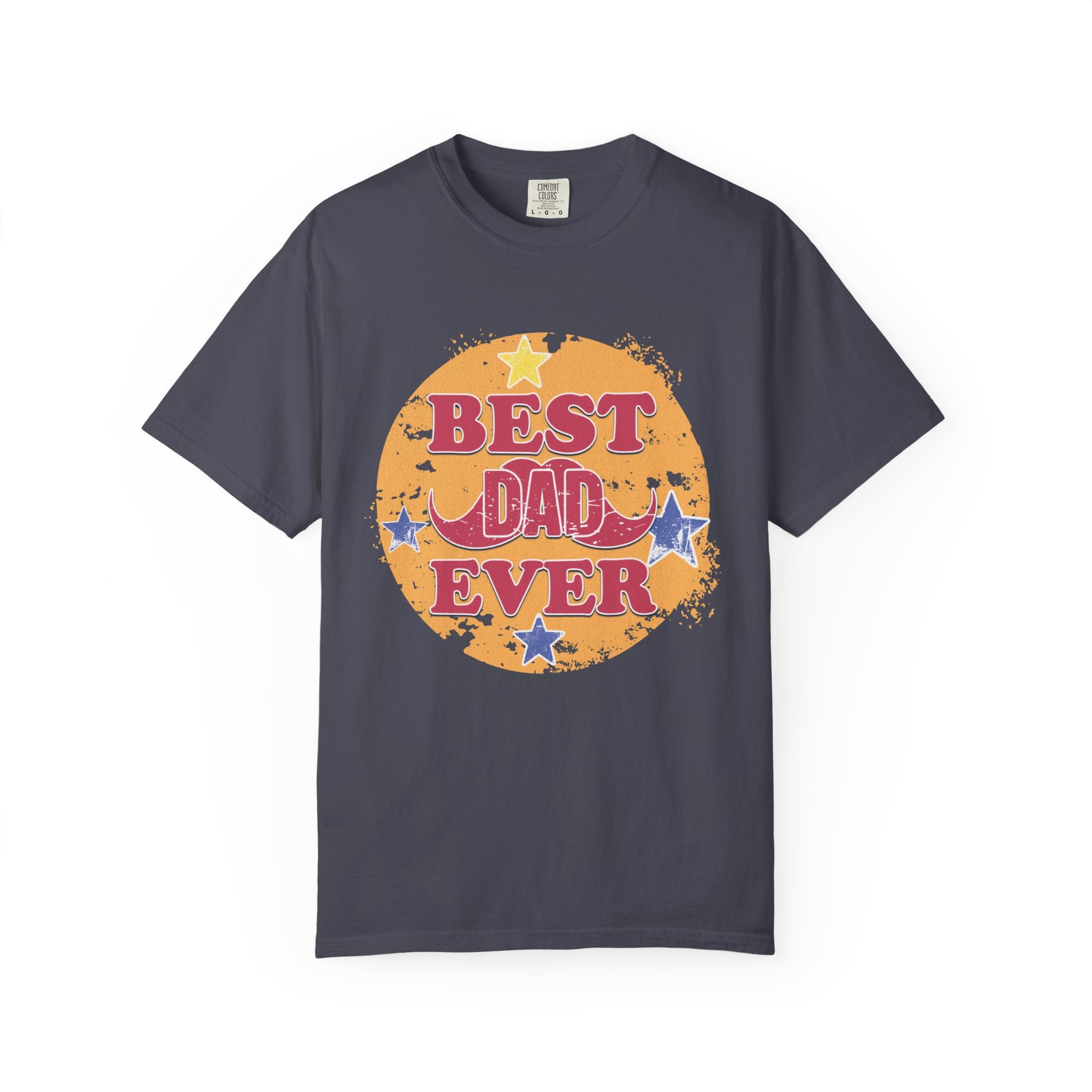 Textured Best Dad Ever T-Shirt — Retro Stars Father’s Day Tee