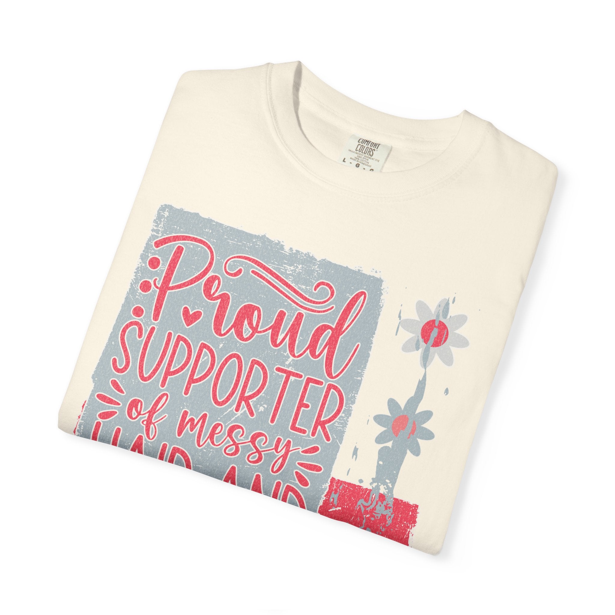 Supporter of Messy Hair & Sweatpants Textured T-Shirt