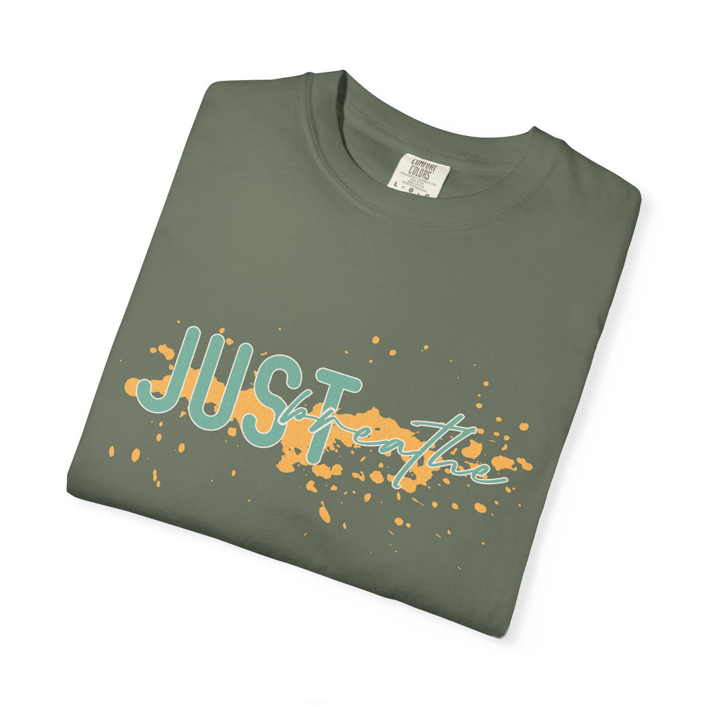 Just Breathe Textured T-Shirt — Relaxed Inspirational Graphic Tee