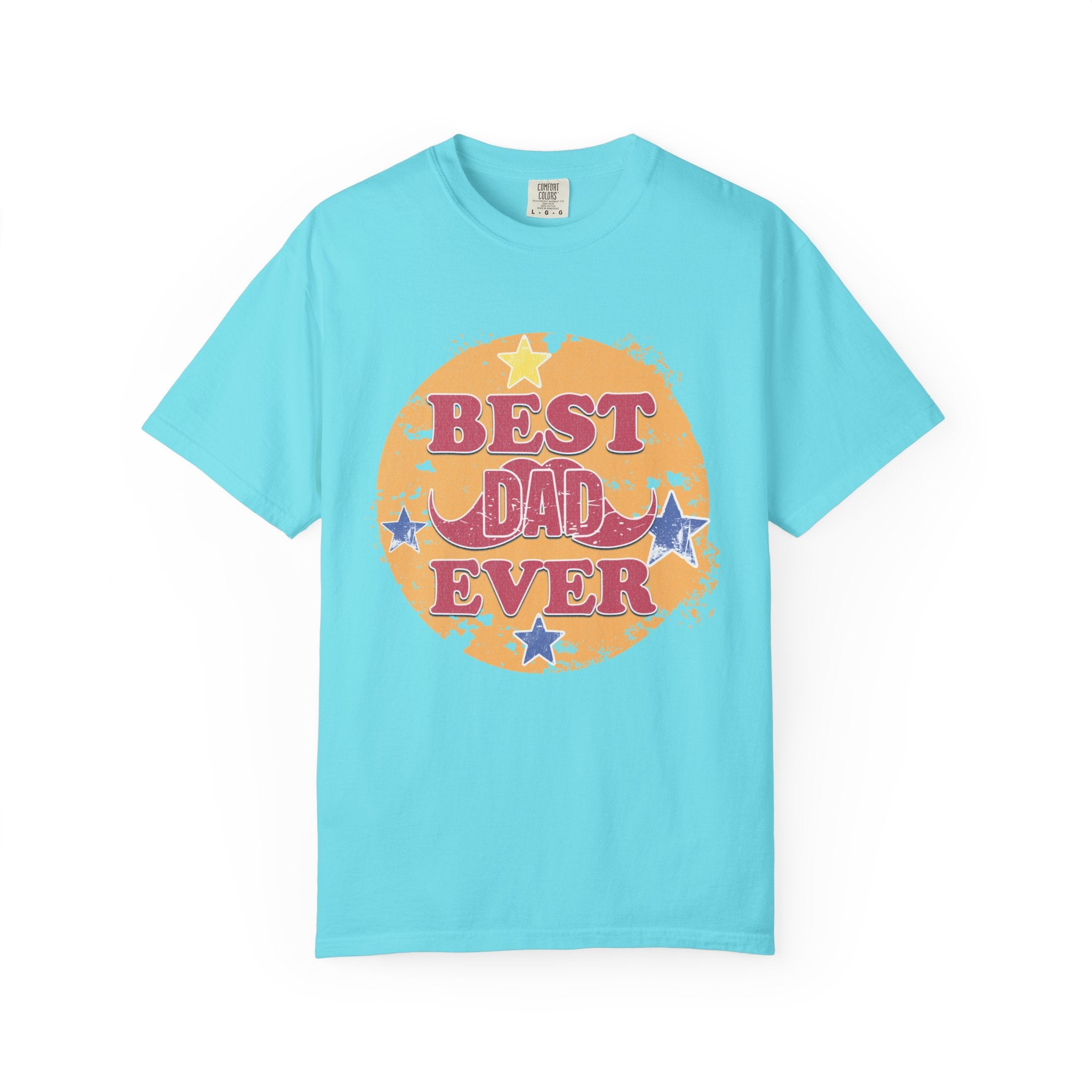 Textured Best Dad Ever T-Shirt — Retro Stars Father’s Day Tee