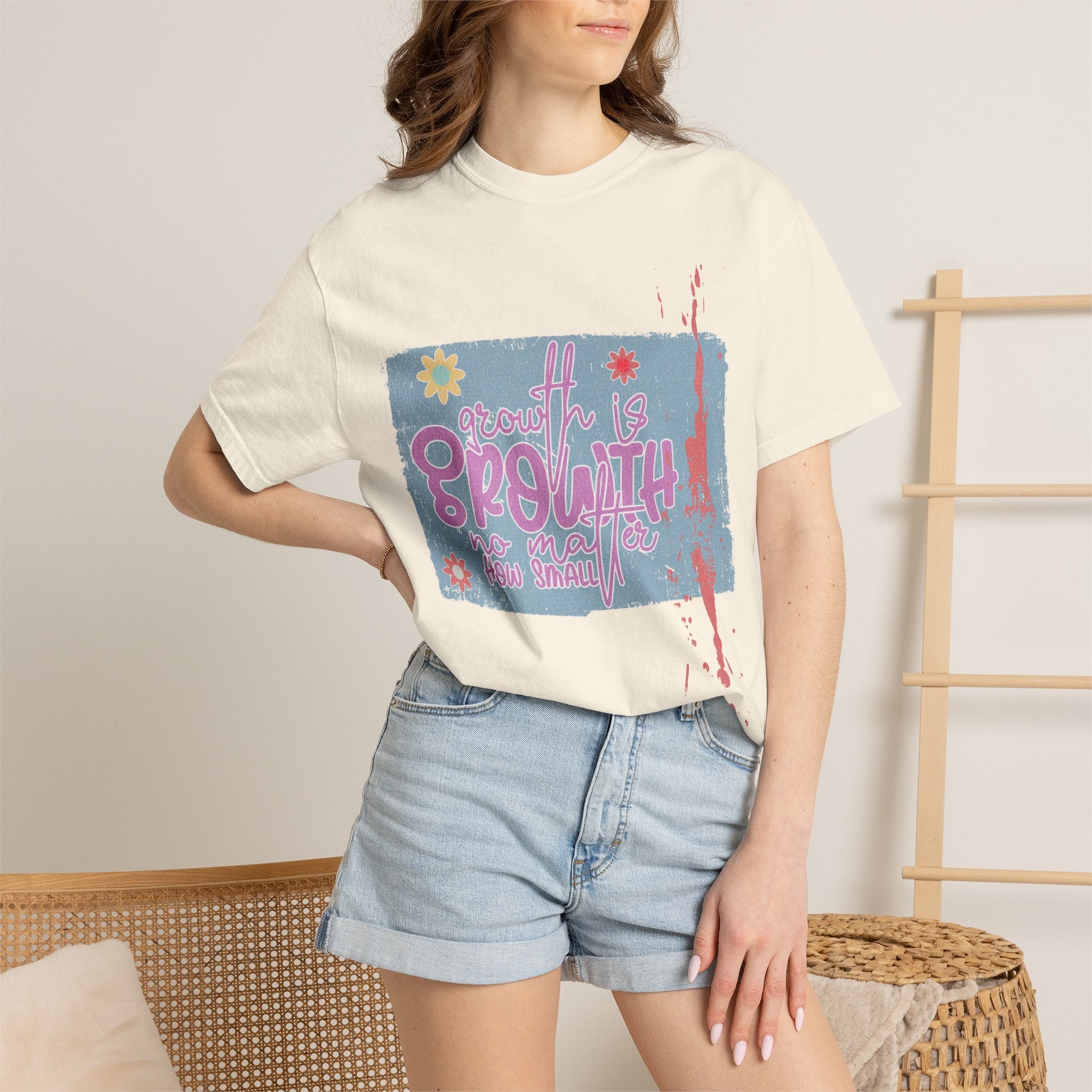 Growth Mindset T-Shirt — "Growth" Floral Graphic Tee