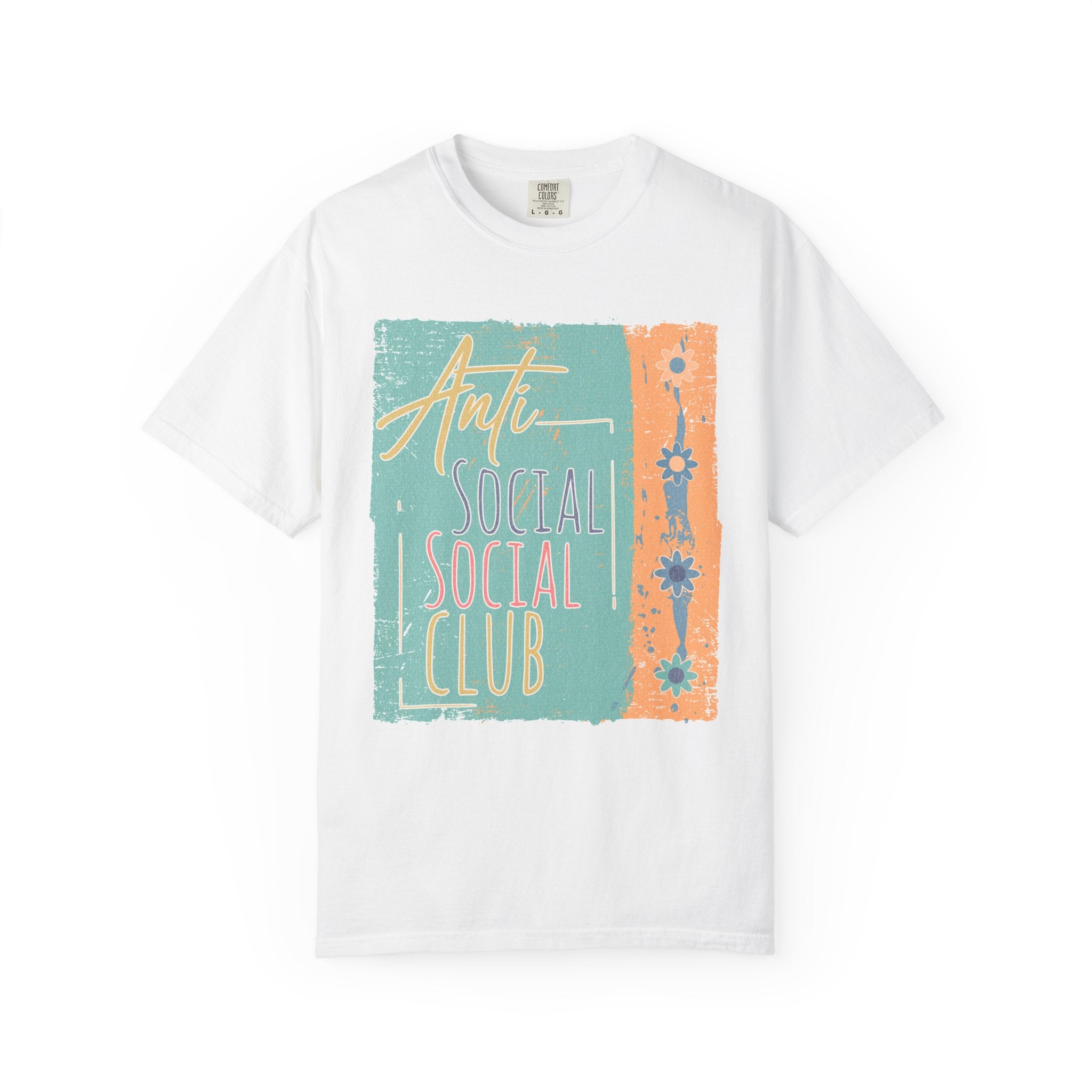 Textured “Anti Social Social Club” Retro Graphic T-Shirt